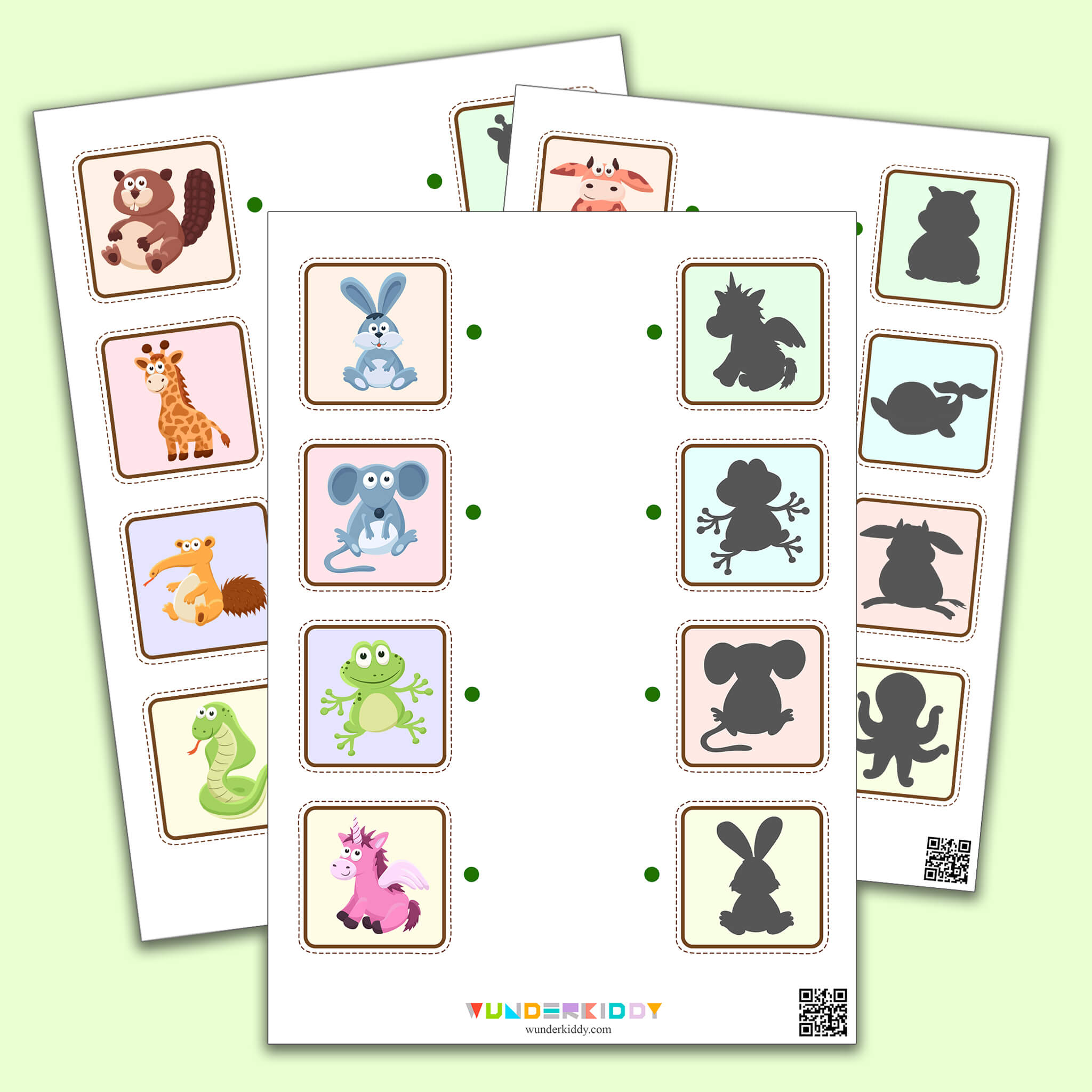 Match Animal Shadows Worksheet