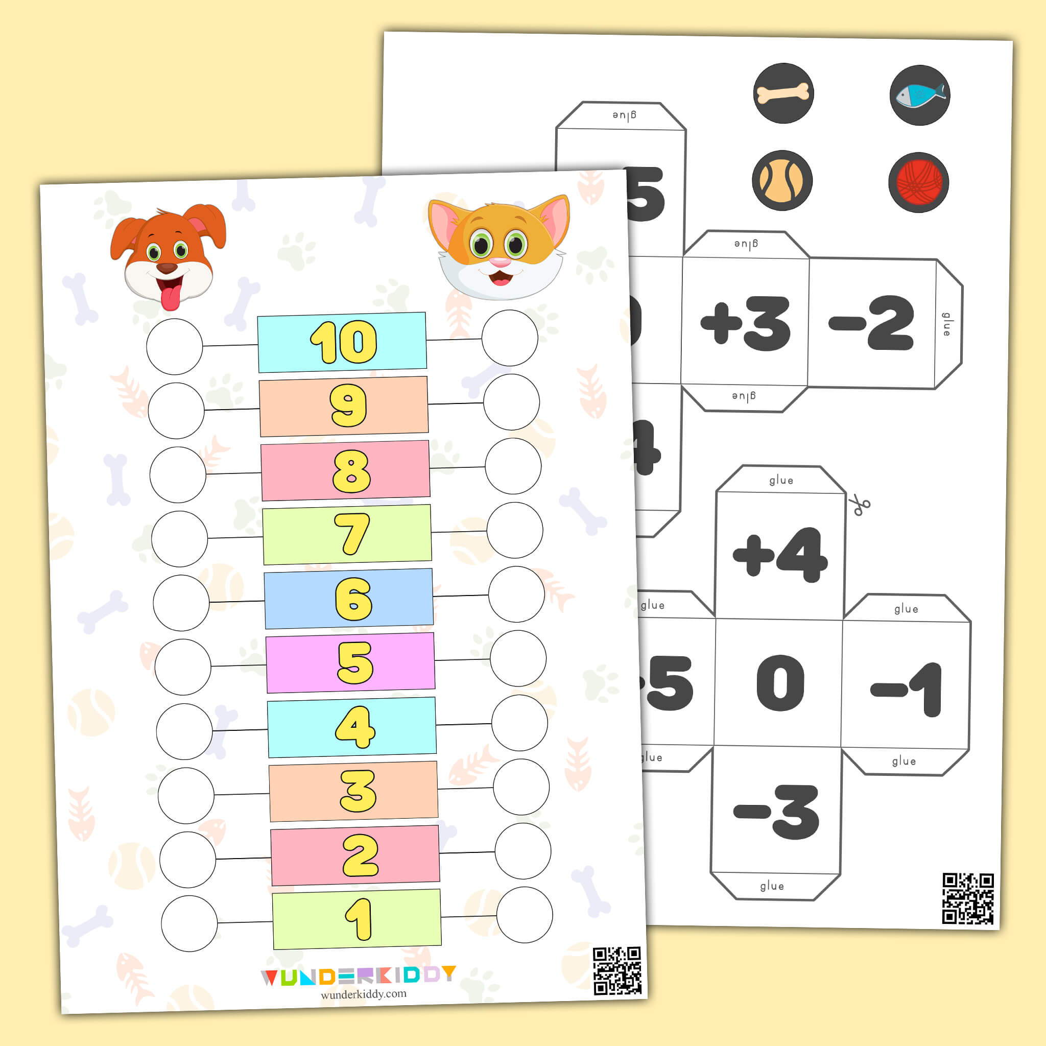 Animals Math Dice Activity