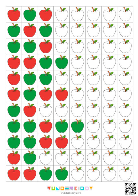 Apple Pattern Worksheets for Kids - Image 2