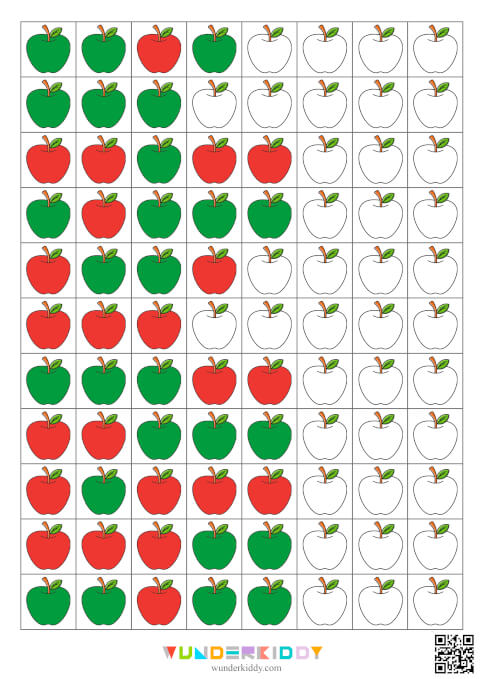 Apple Pattern Worksheets for Kids - Image 3