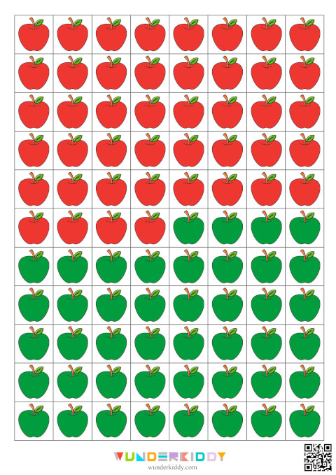 Apple Pattern Worksheets for Kids - Image 4