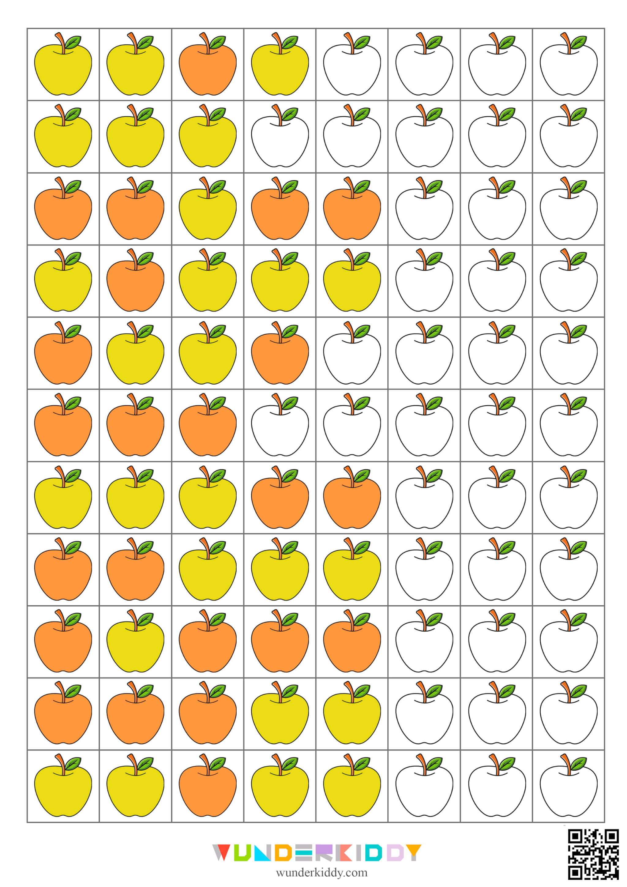 Apple Pattern Worksheets for Kids - Image 6