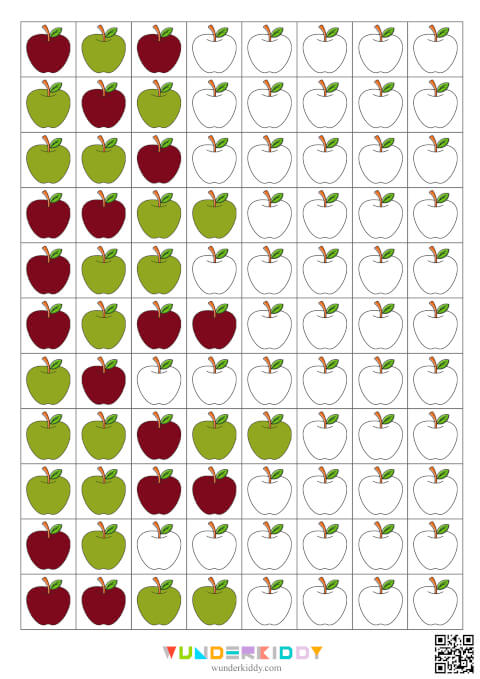 Apple Pattern Worksheets for Kids - Image 8