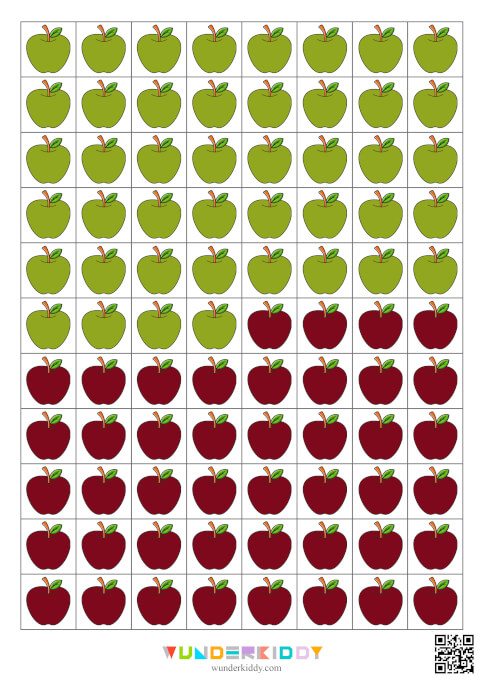 Apple Pattern Worksheets for Kids - Image 10