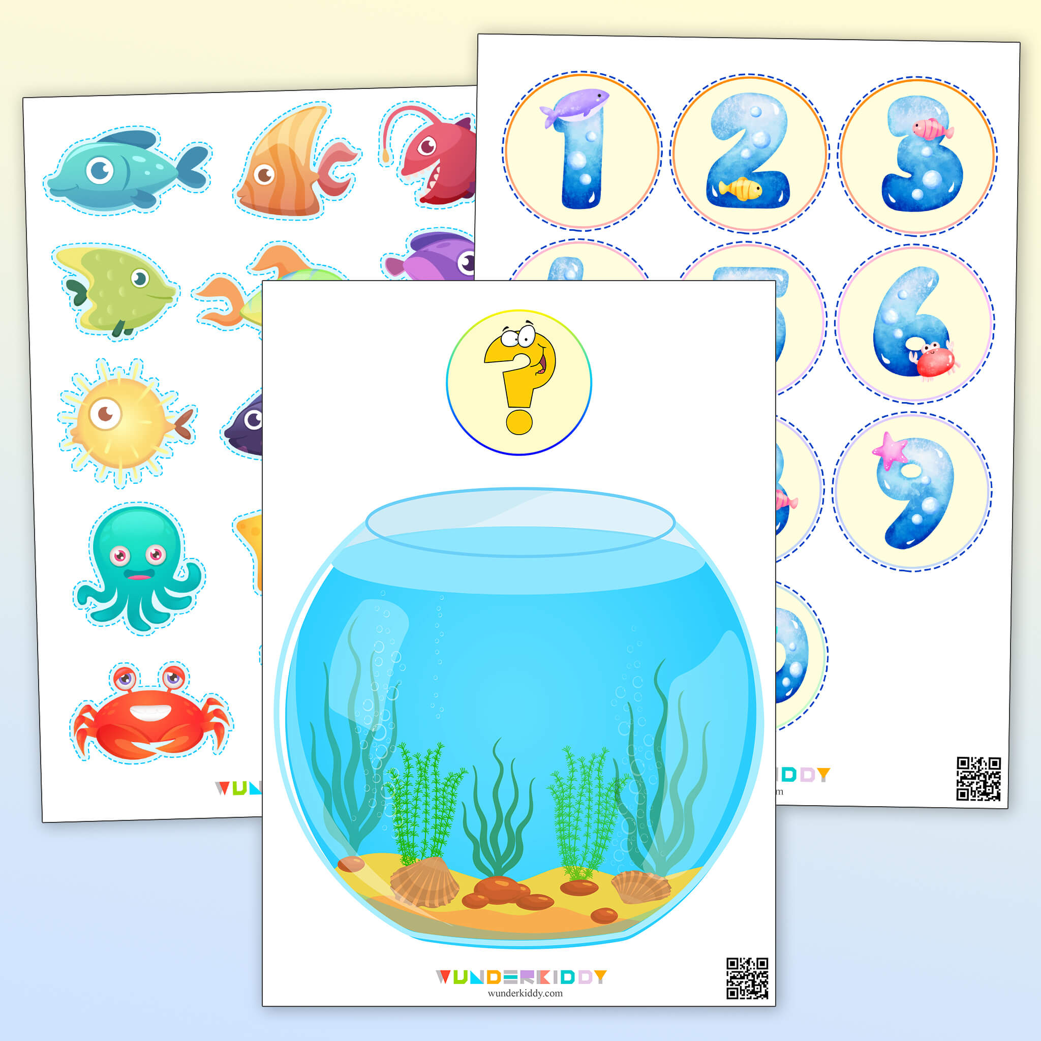 Counting and Cutting Practice Printables Aquarium