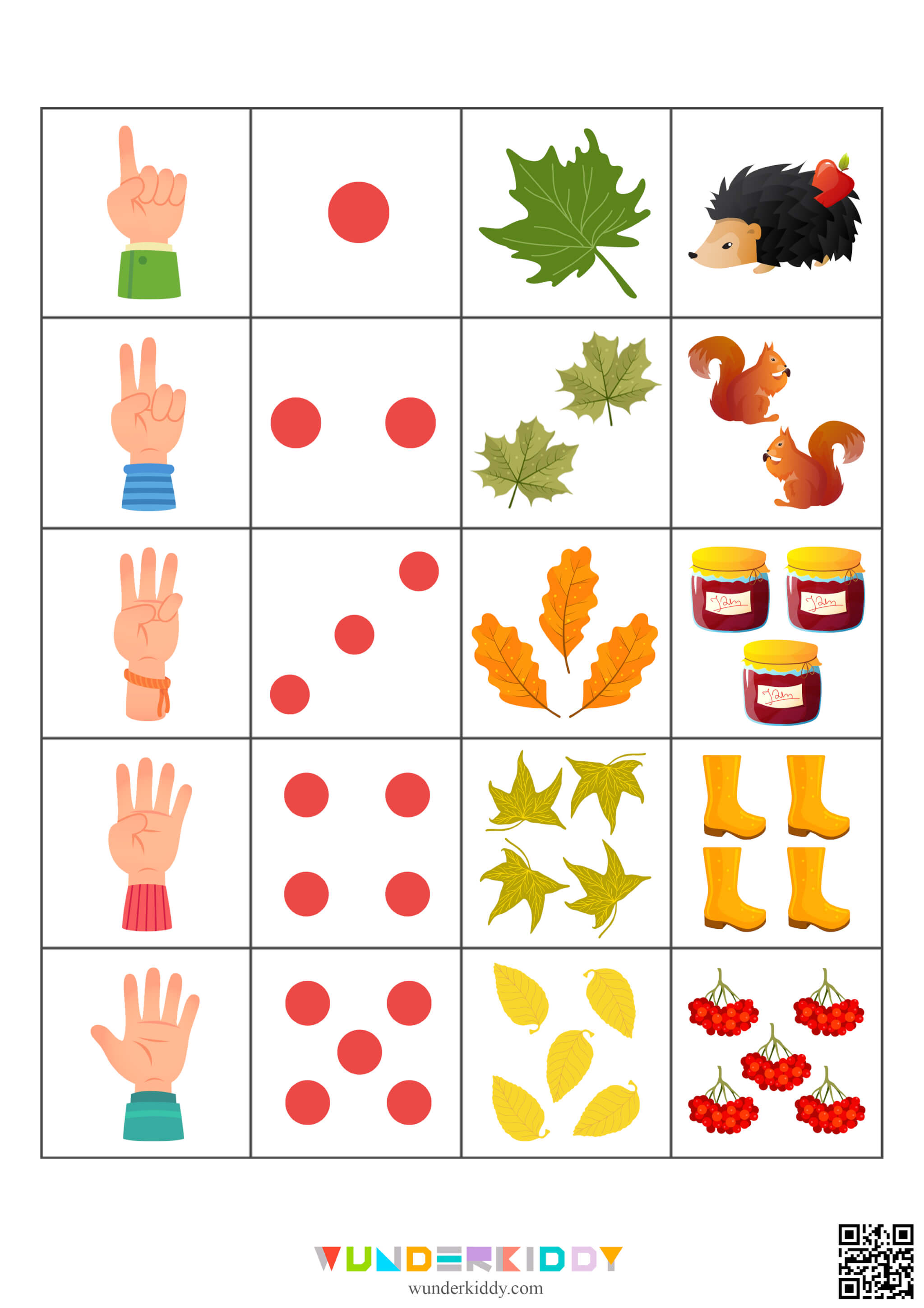 Autumn Number Matching Game - Image 3