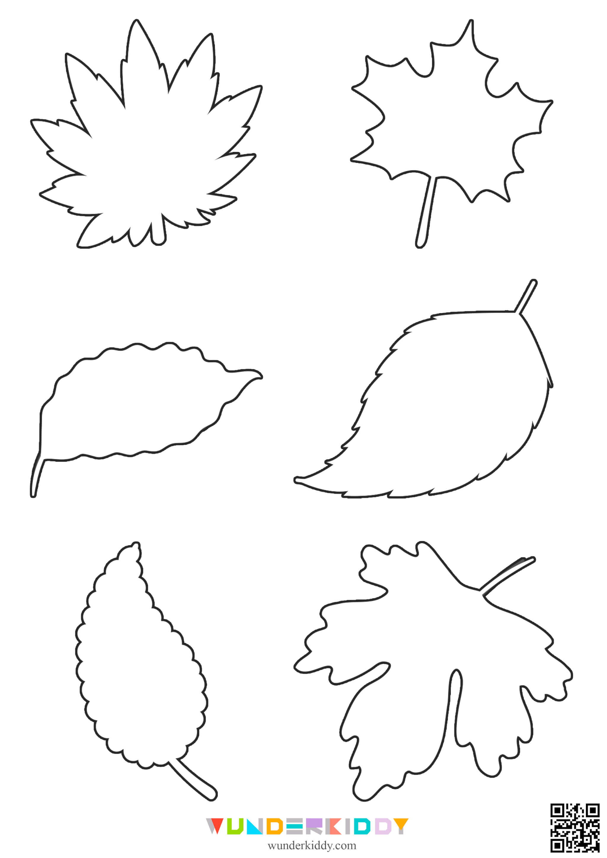 Autumn Leaves Free Outline Templates - Image 7