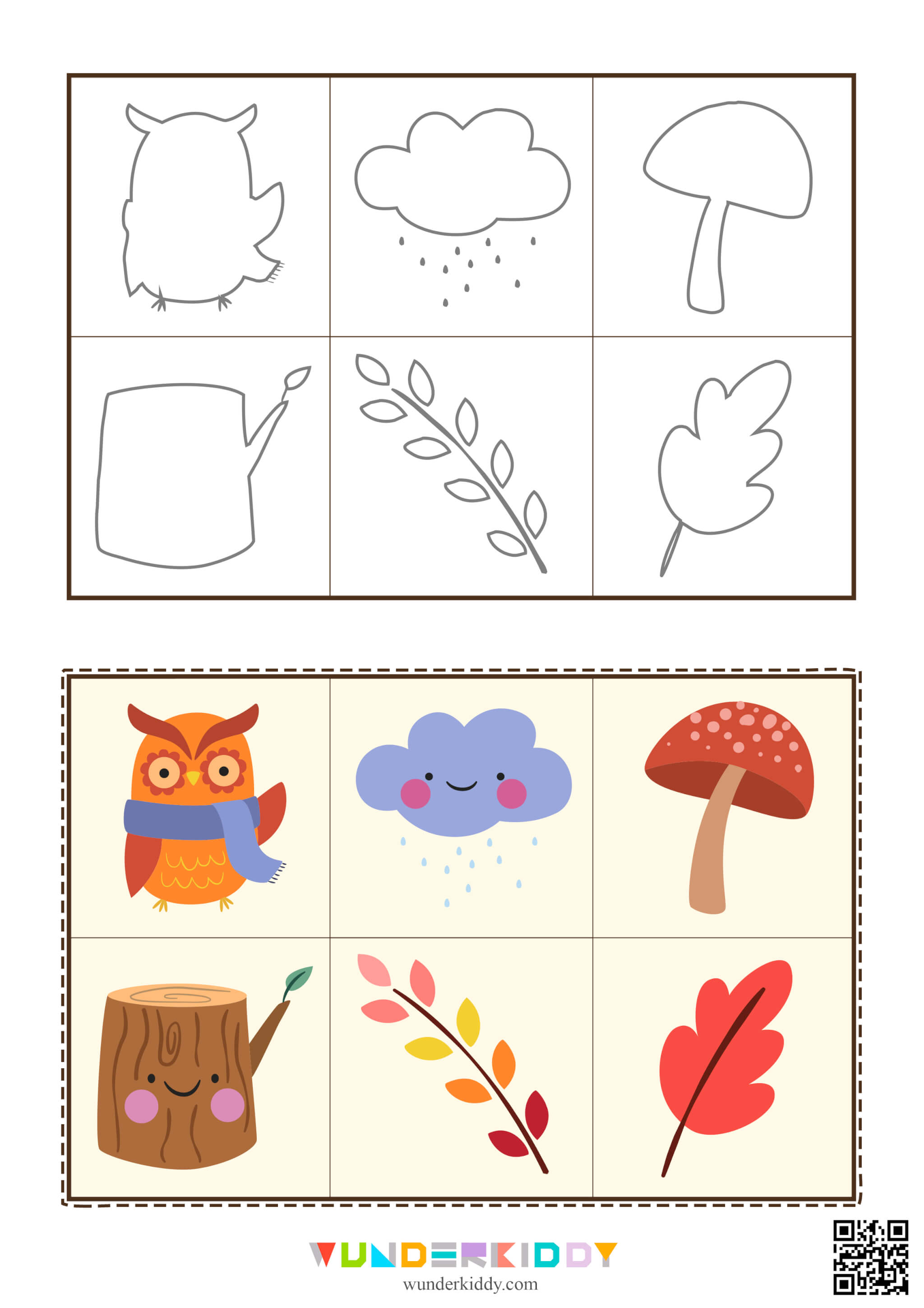 Matching Game for Kindergarten Autumn Bingo - Image 2