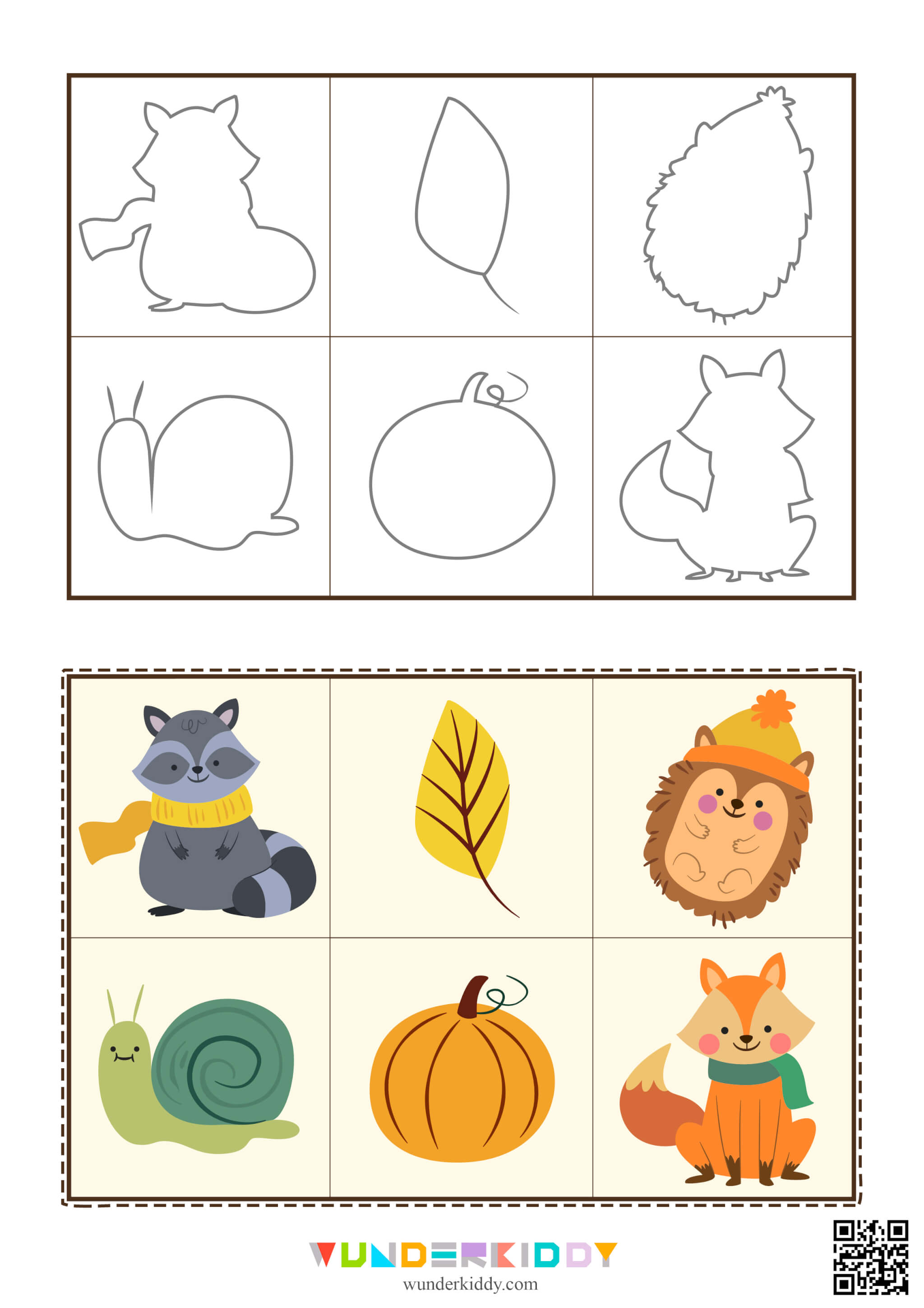 Matching Game for Kindergarten Autumn Bingo - Image 3