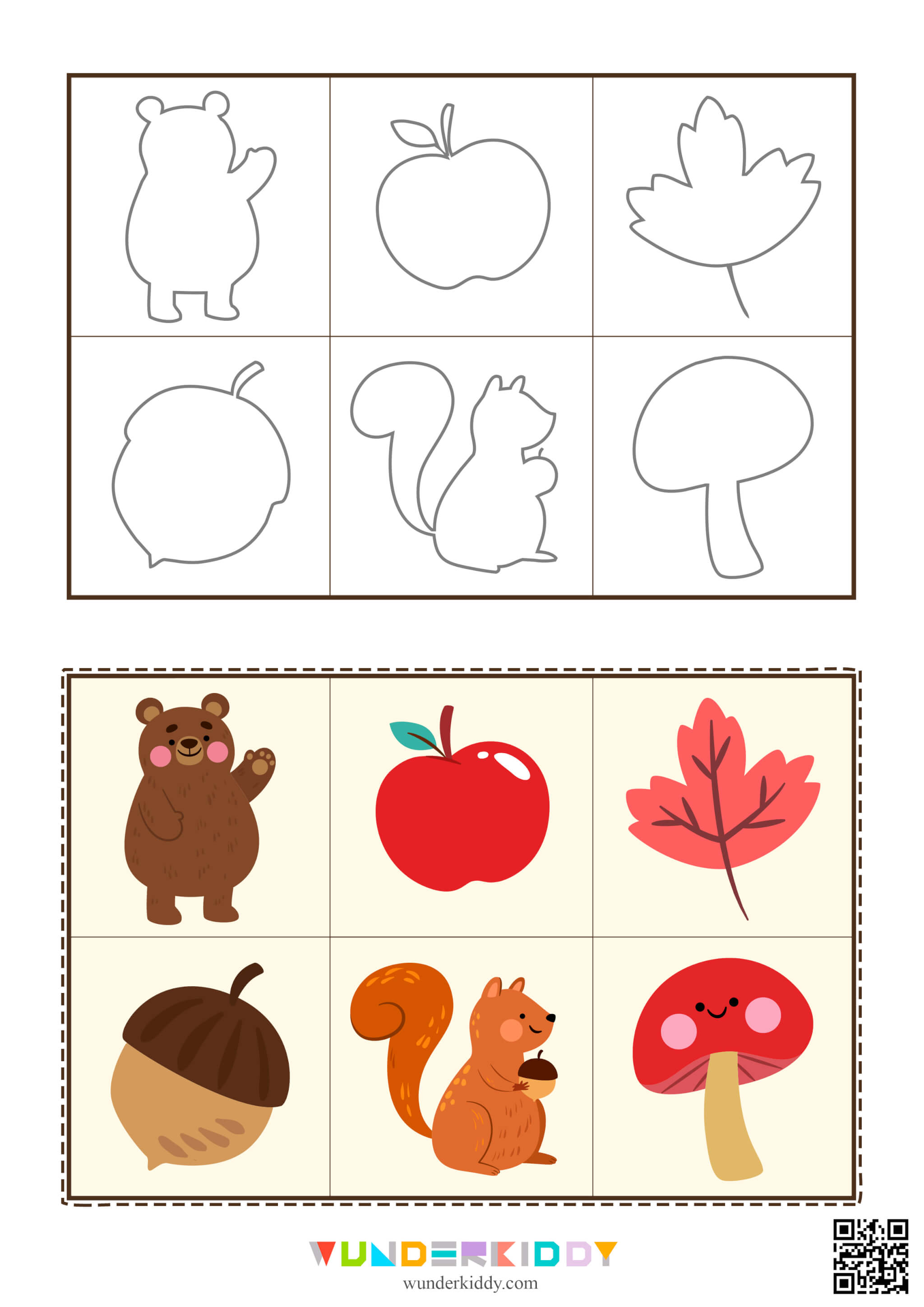 Matching Game for Kindergarten Autumn Bingo - Image 4