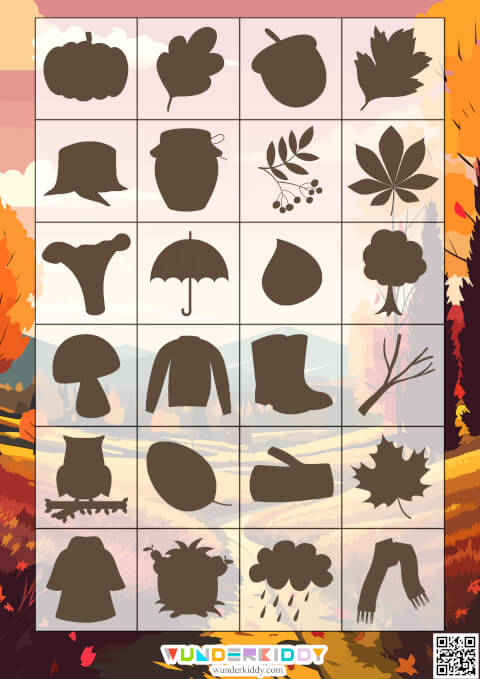 Autumn Season Shadow Matching Cards - Image 2