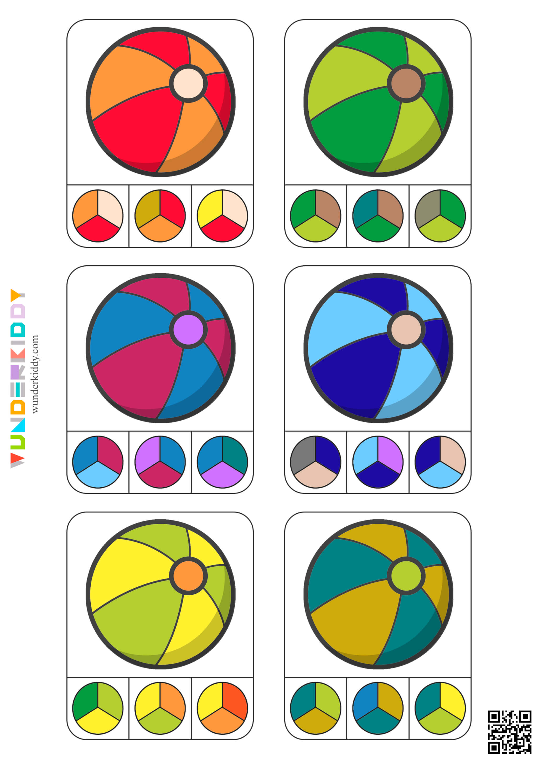 Beach Ball Colors Clip Cards - Image 2