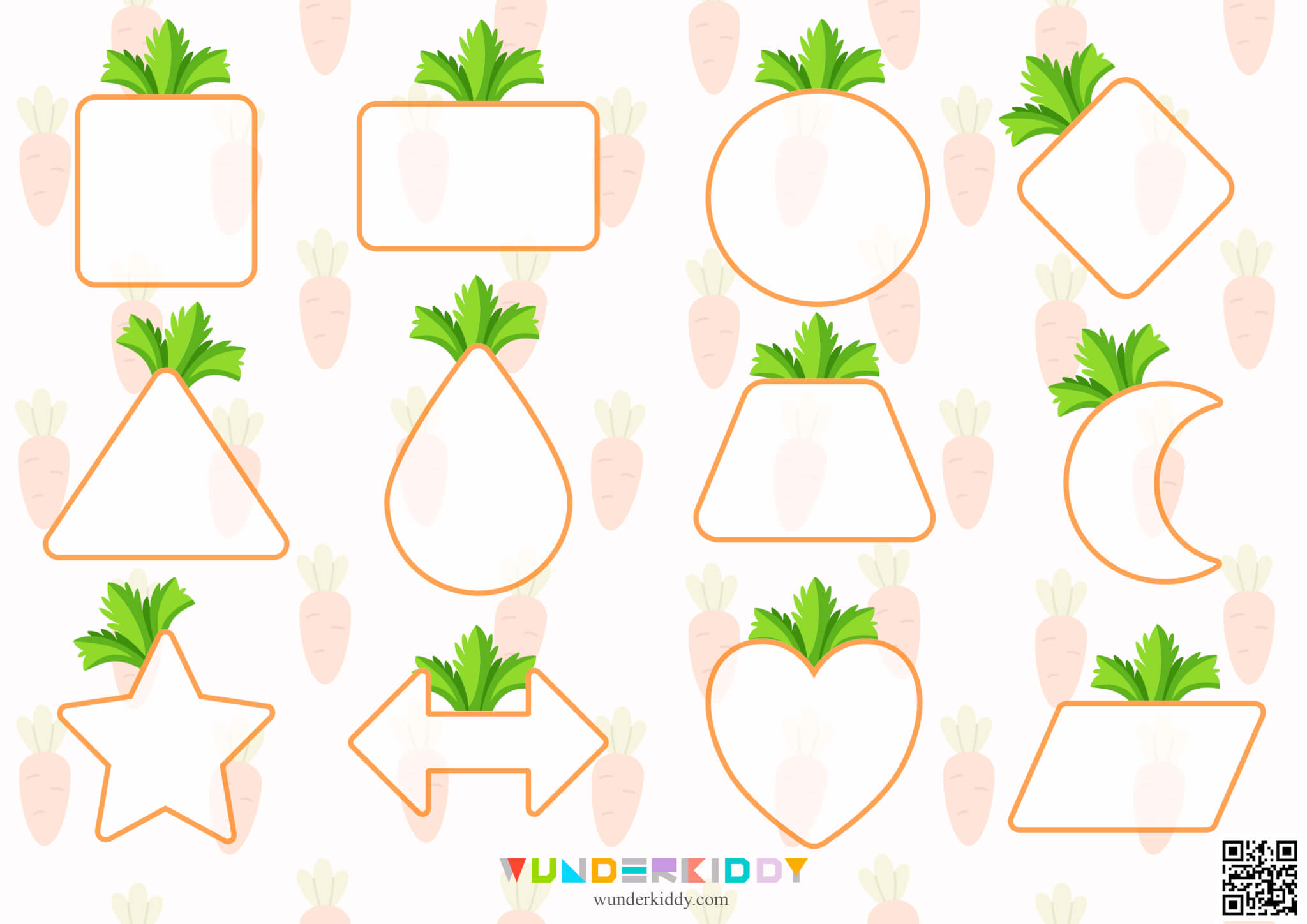 Carrot Day Shape Sorting Worksheet - Image 2