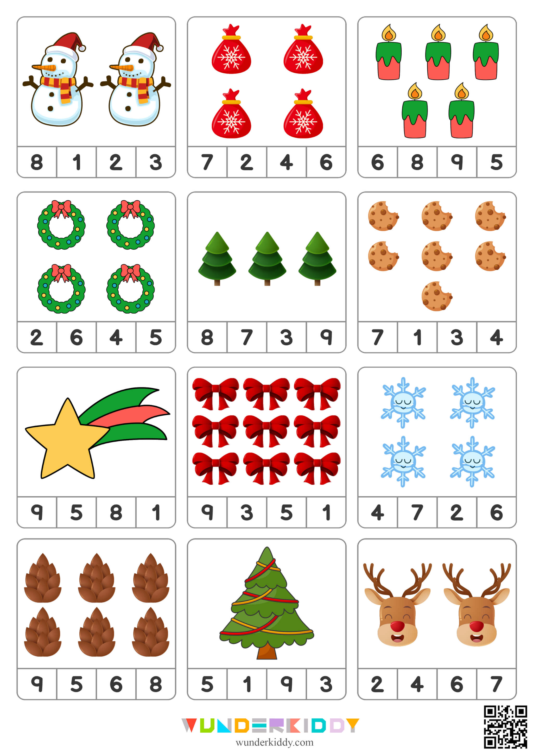 Christmas Counting Clip Cards - Image 3