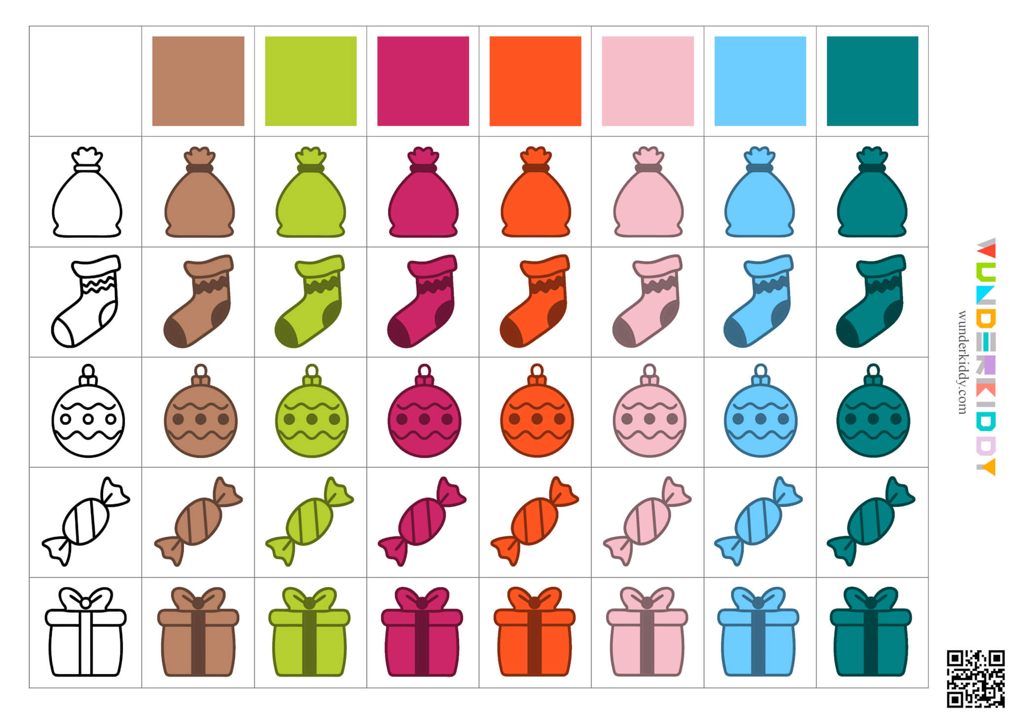 Christmas Match by Color Activity - Image 5