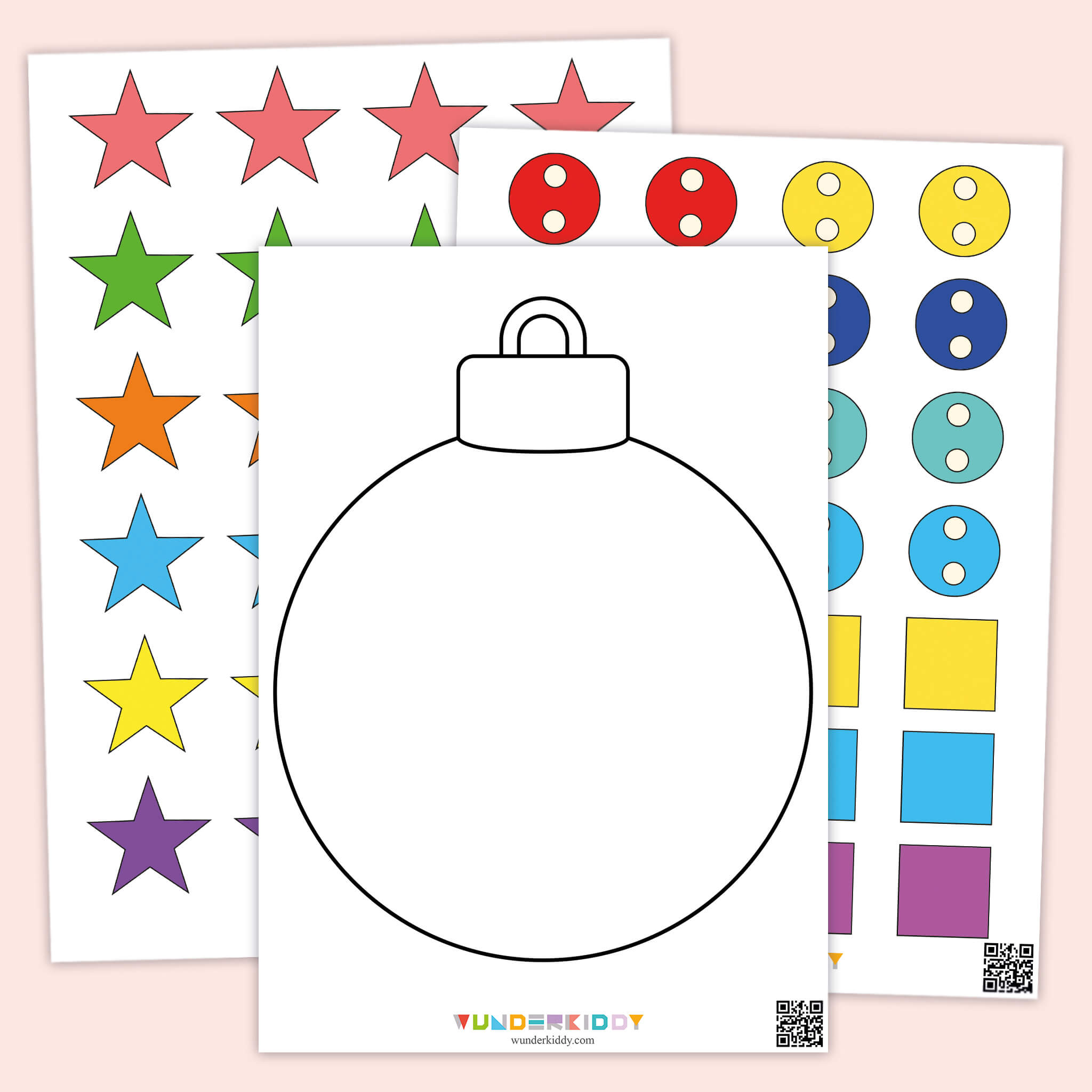 Templates «Christmas Ball» for kids