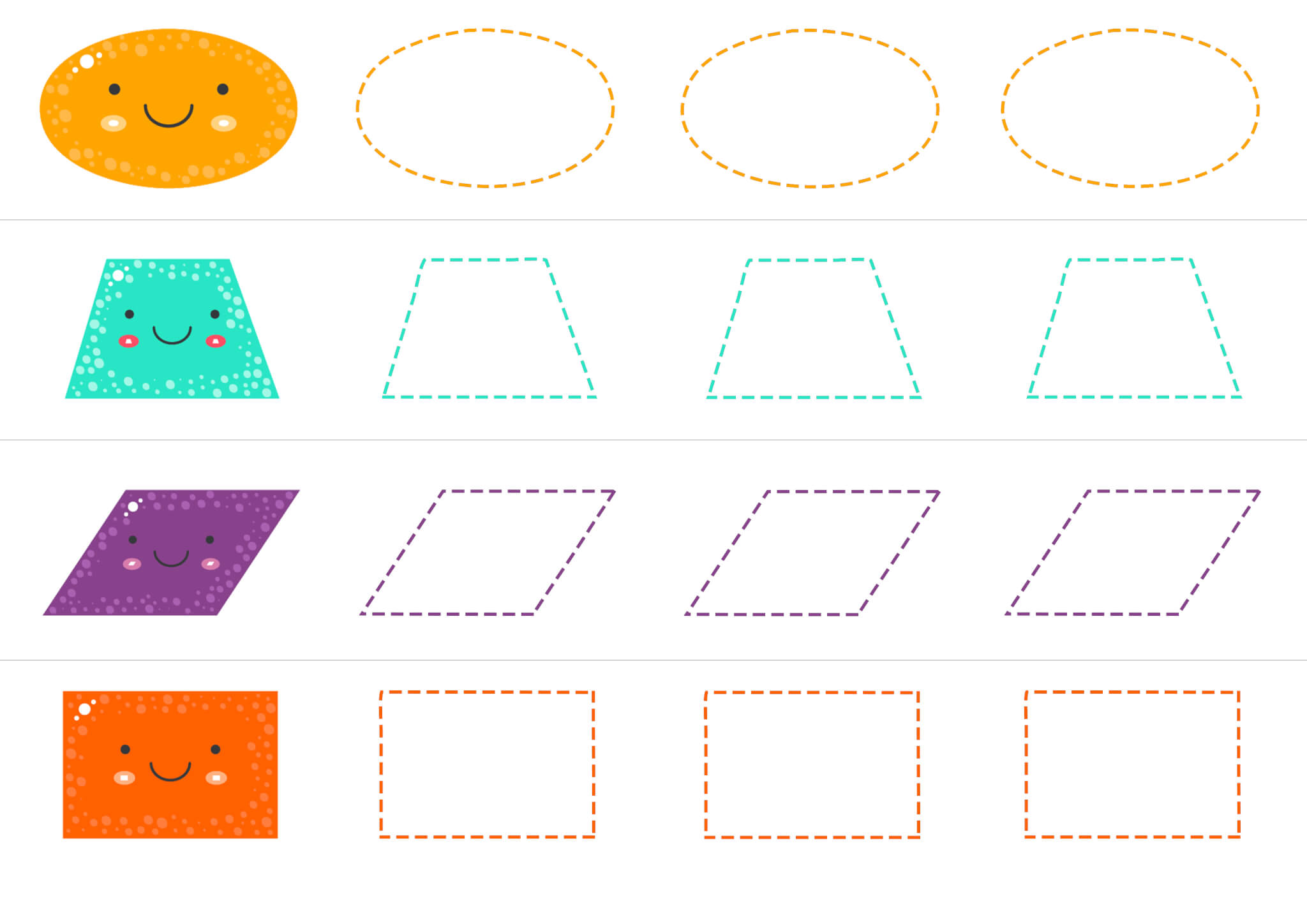 Shapes Tracing and Coloring Worksheet - Image 3