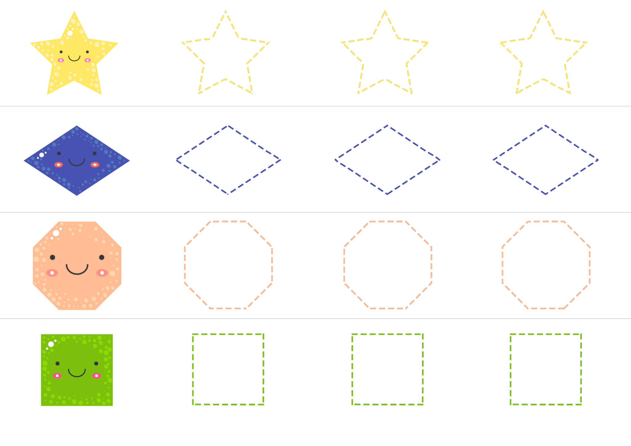 Shapes Tracing and Coloring Worksheet - Image 4