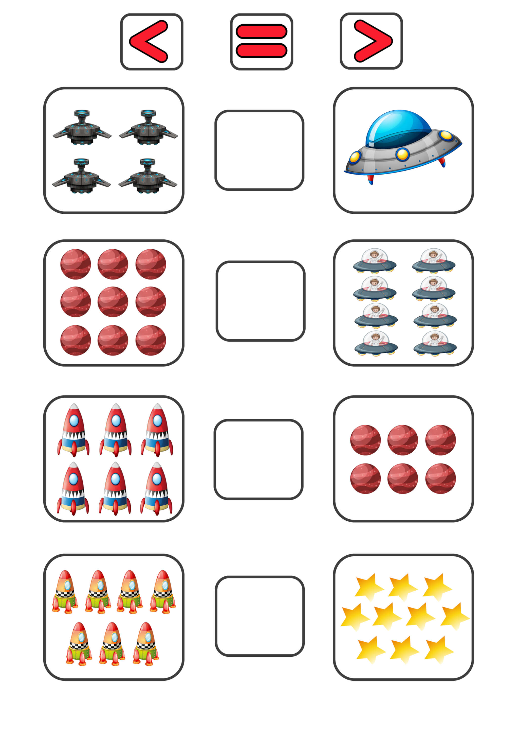 Worksheet Compare the Numbers of Space - Image 4