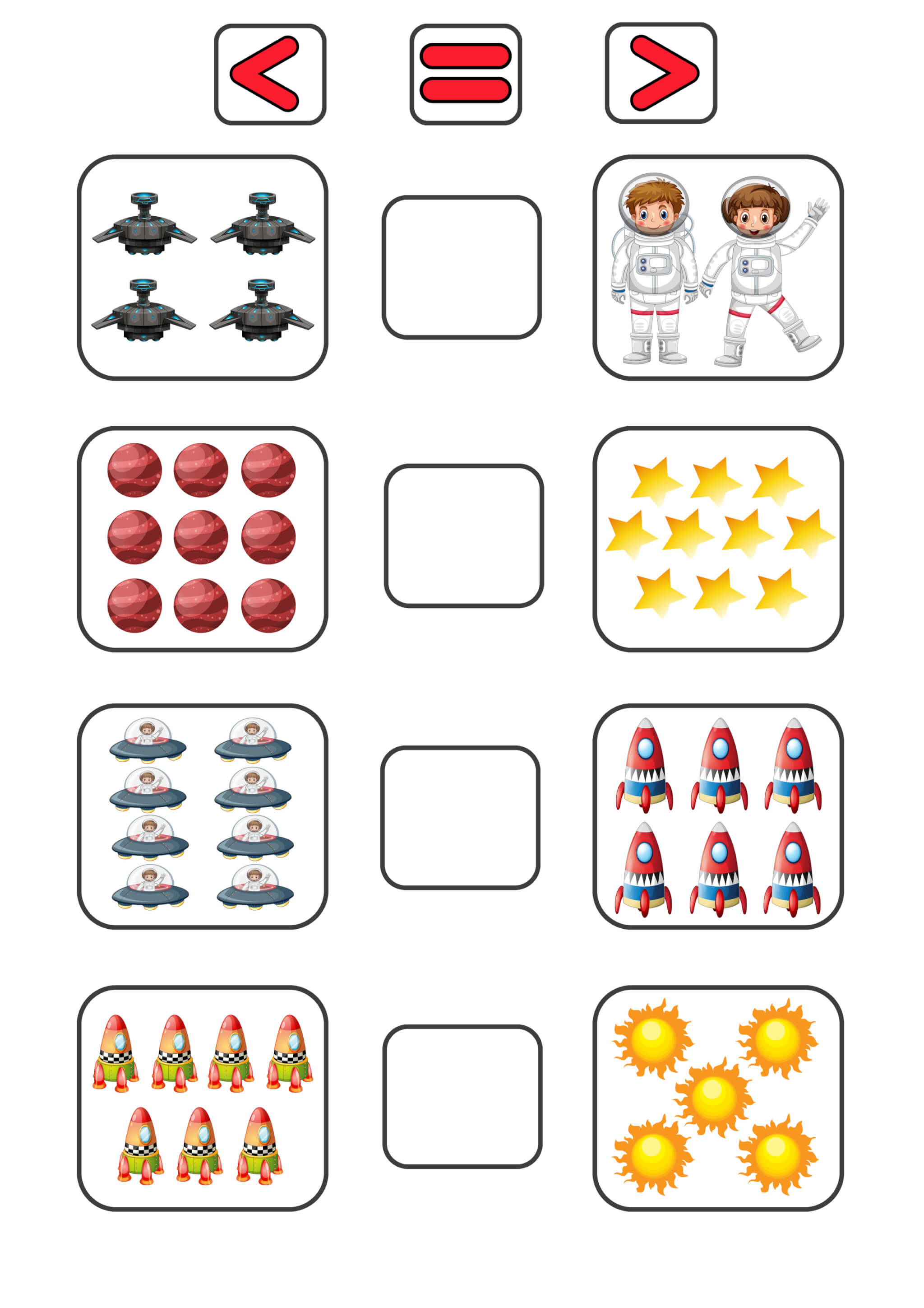 Worksheet Compare the Numbers of Space - Image 5