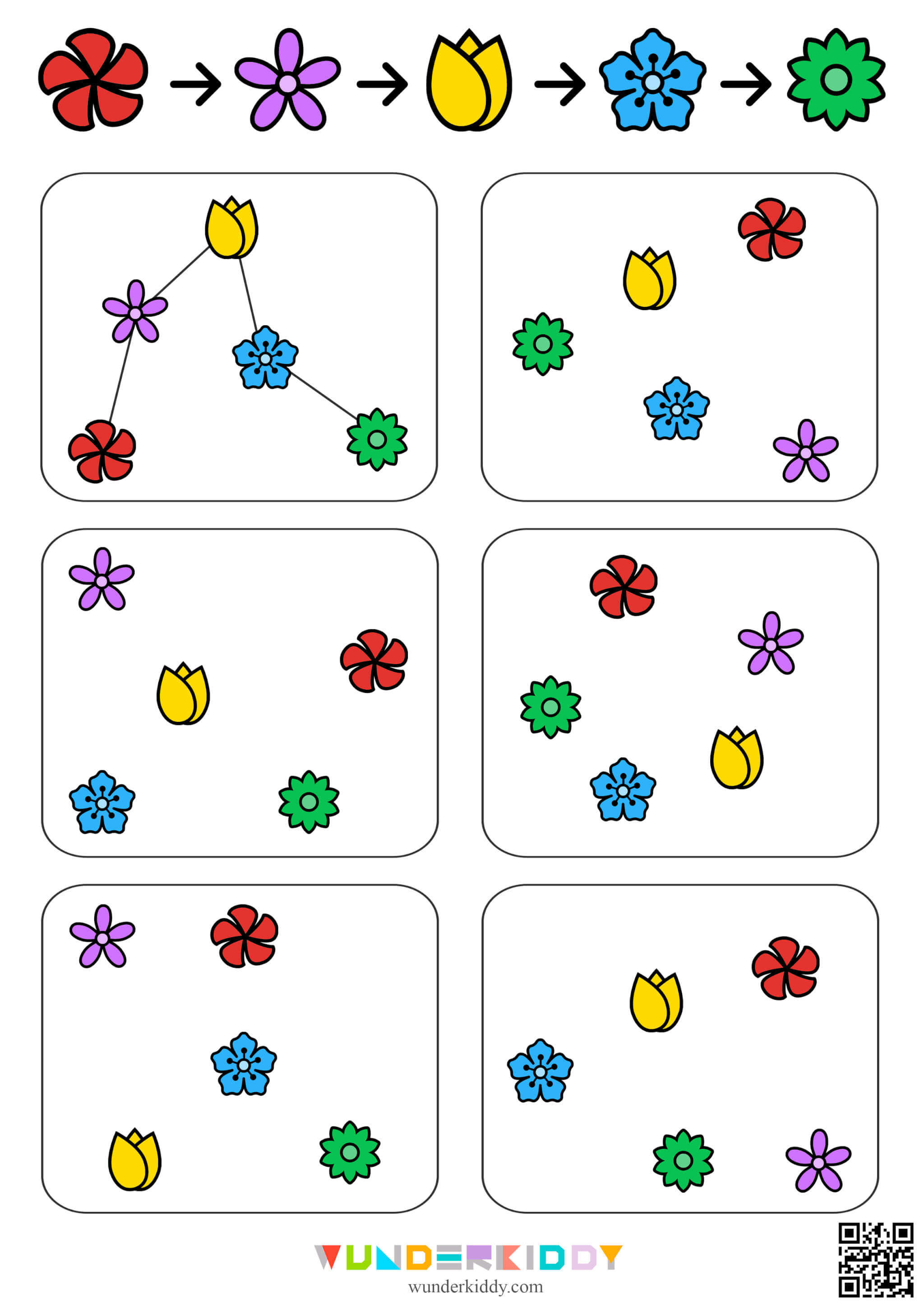 Connect the Flowers Worksheet - Image 4