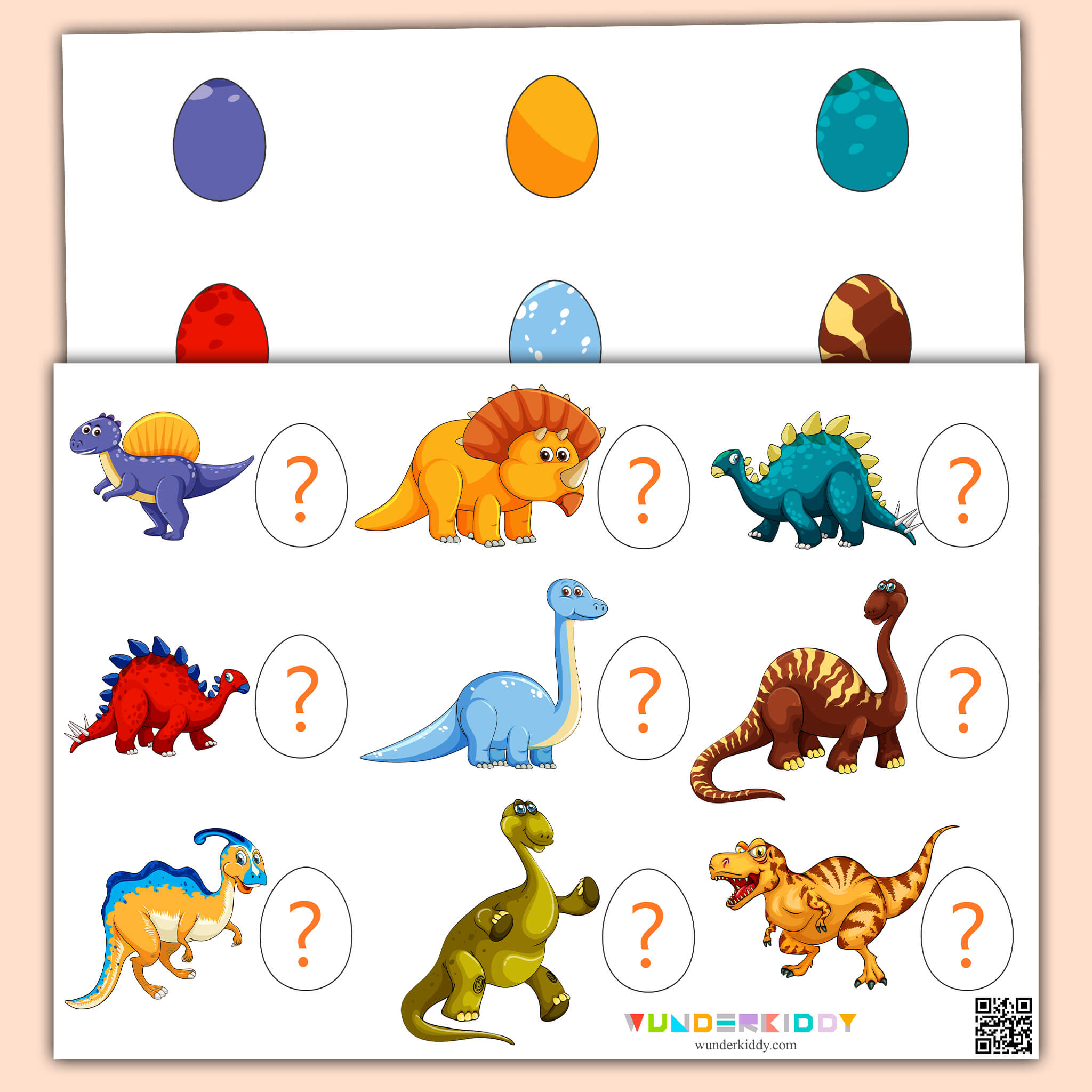 Dino Egg Matching Activity