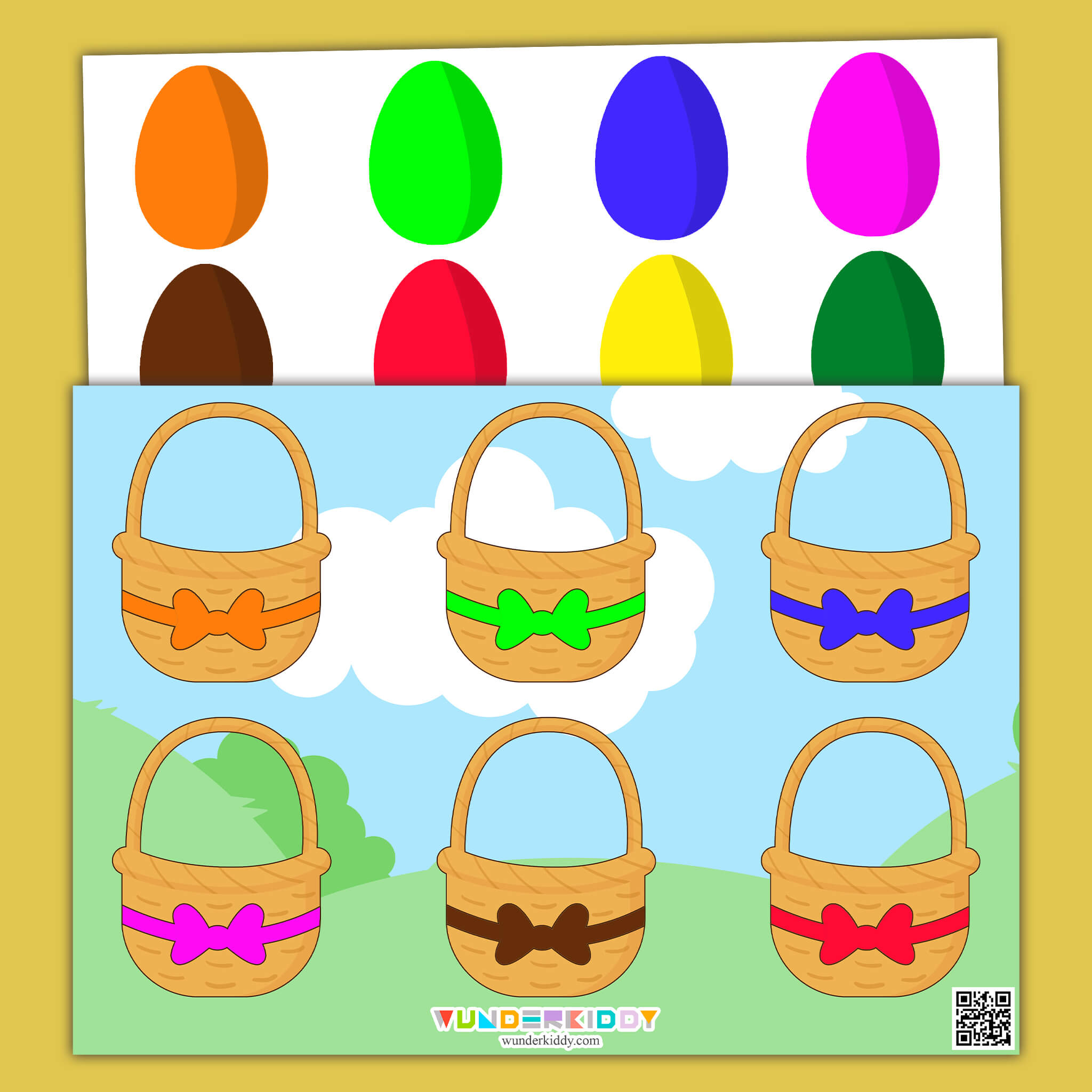 Easter Eggs Basket Printable Game