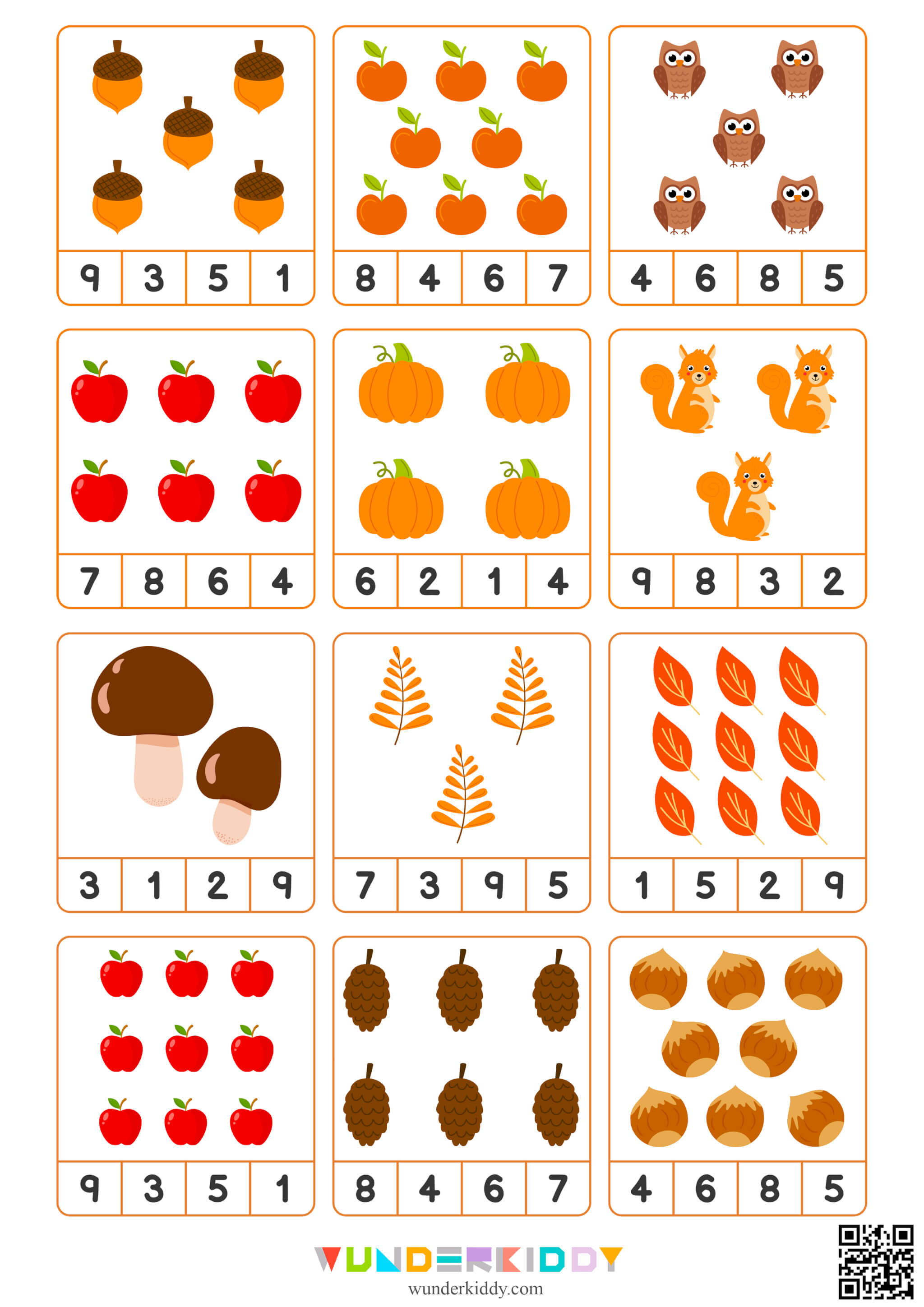 Fall Count And Clip Cards - Image 3