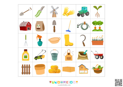 Farm Tools Shadow Match Worksheet - Image 3