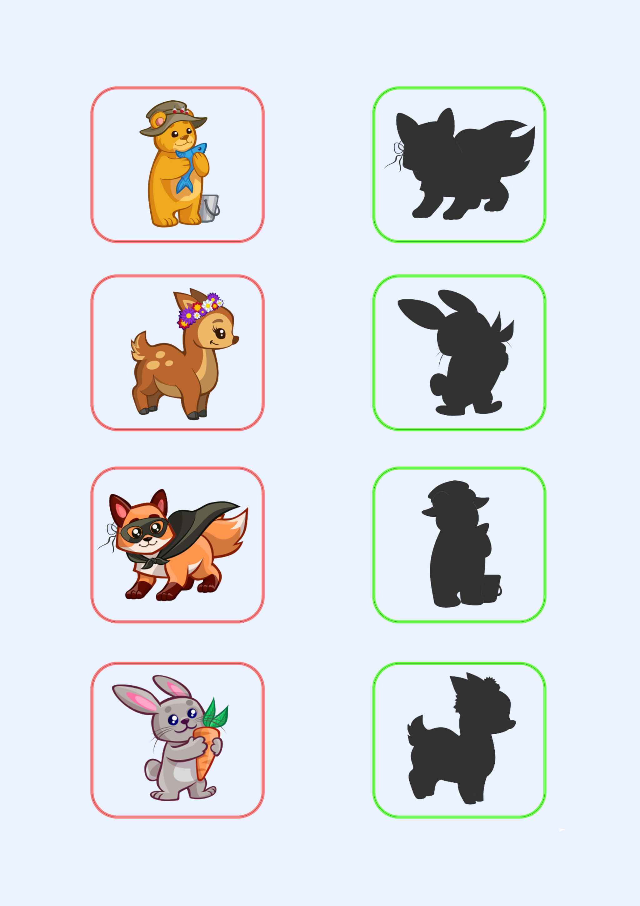 Shadow Matching Worksheet Animals - Image 2