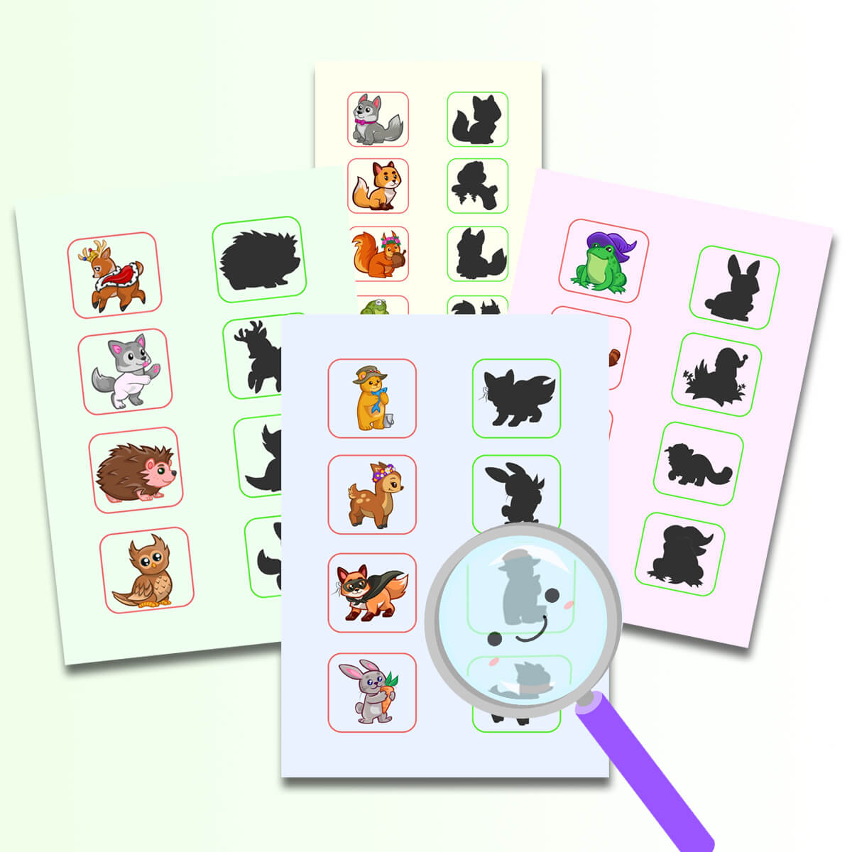 Shadow Matching Worksheet Animals