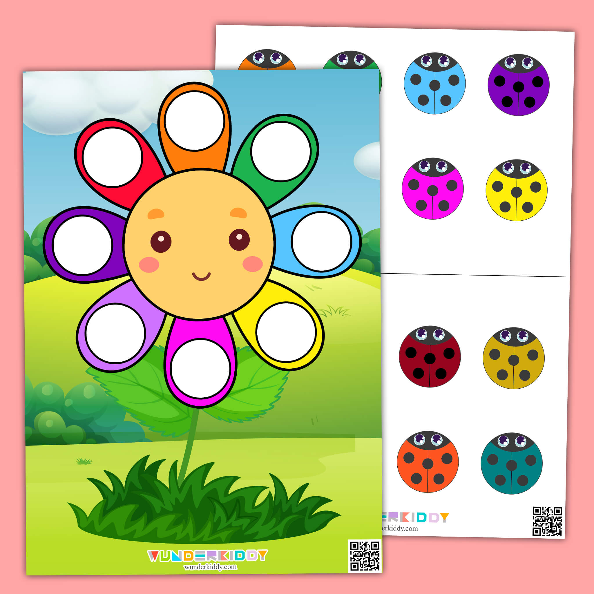 Flower and Ladybug Colour Match Activity