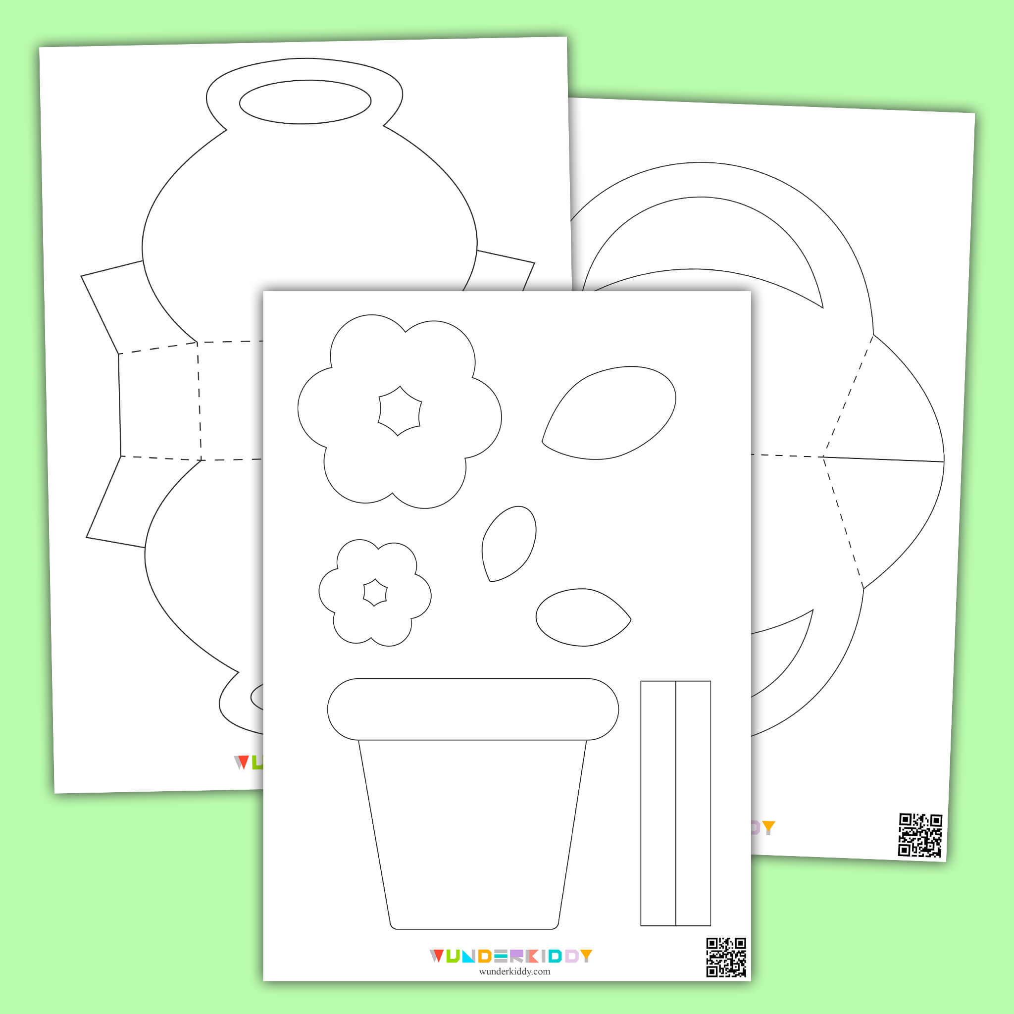 Flower Pot Template for Kindergarten