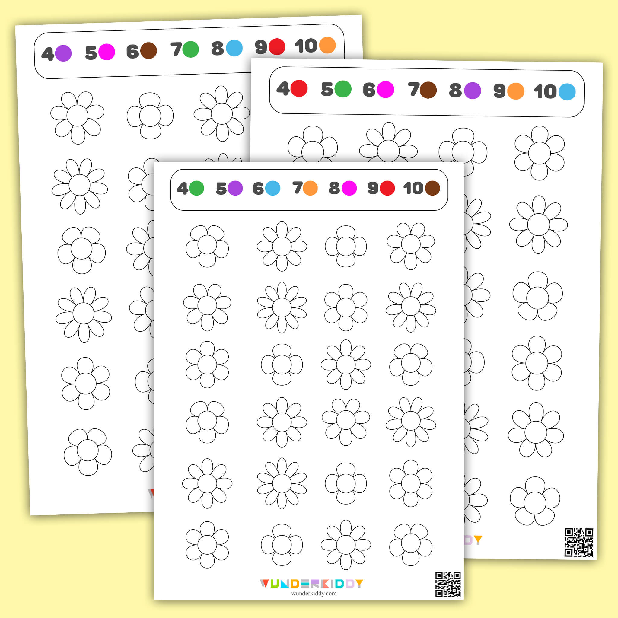 Mathematische Malvorlage «Blumen»