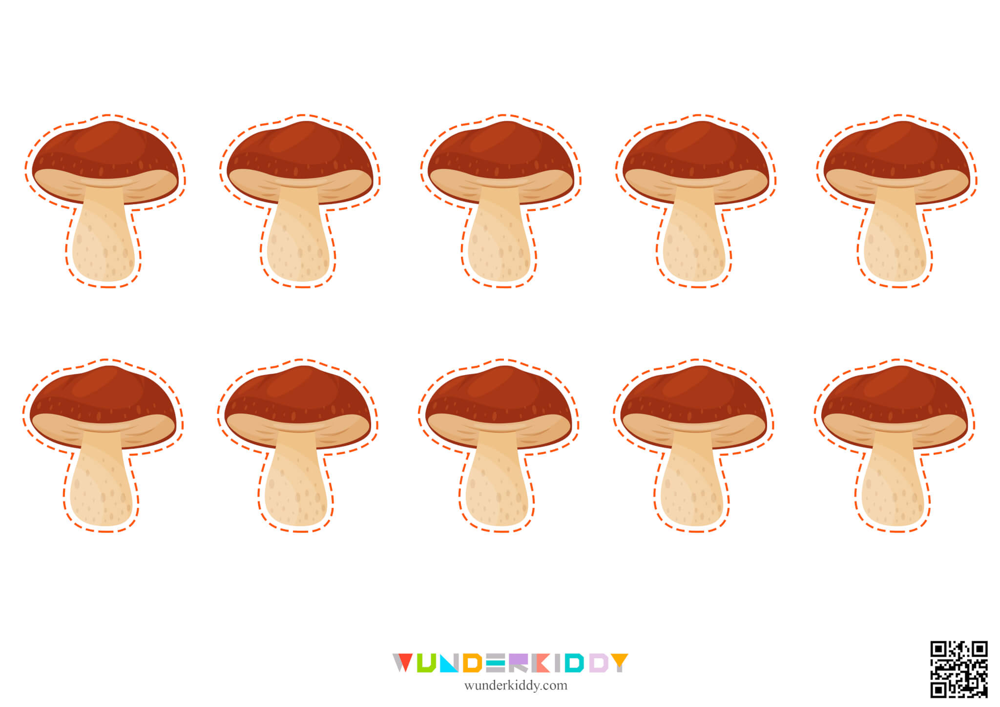 Printable Game for Counting Practice Forest Mushrooms - Image 4