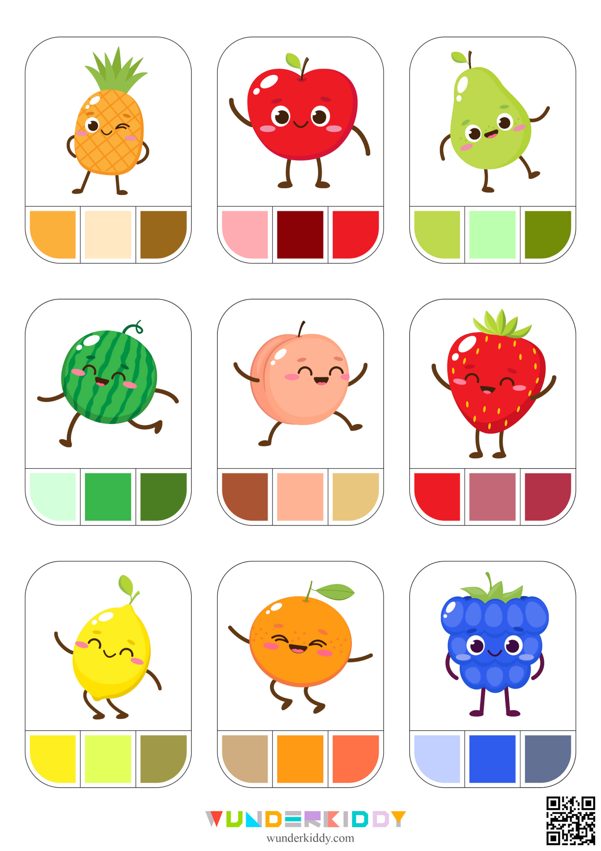 Fruit and Vegetables Color Match Clip Cards - Image 2