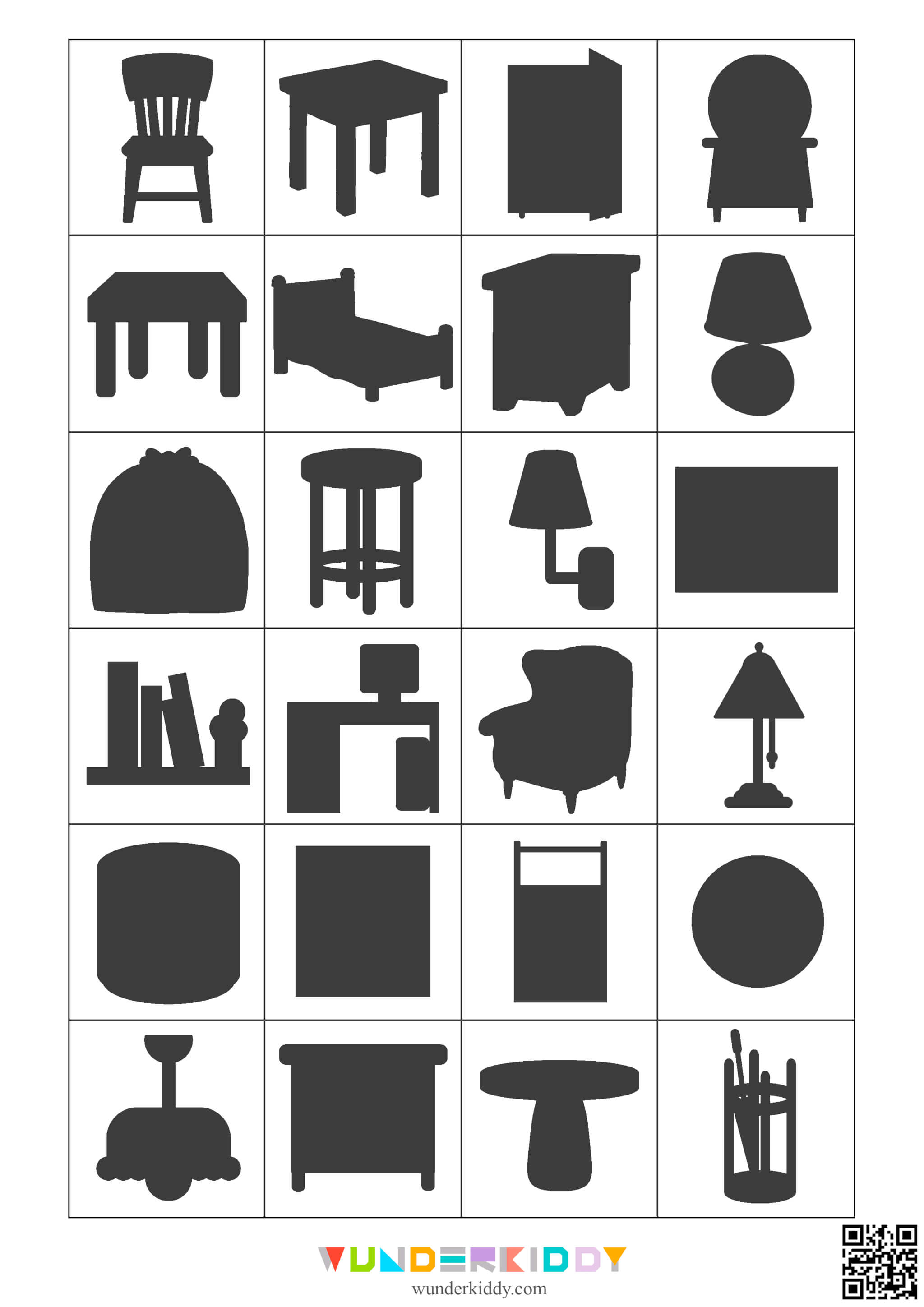 Furniture Shadow Matching Cards - Image 2