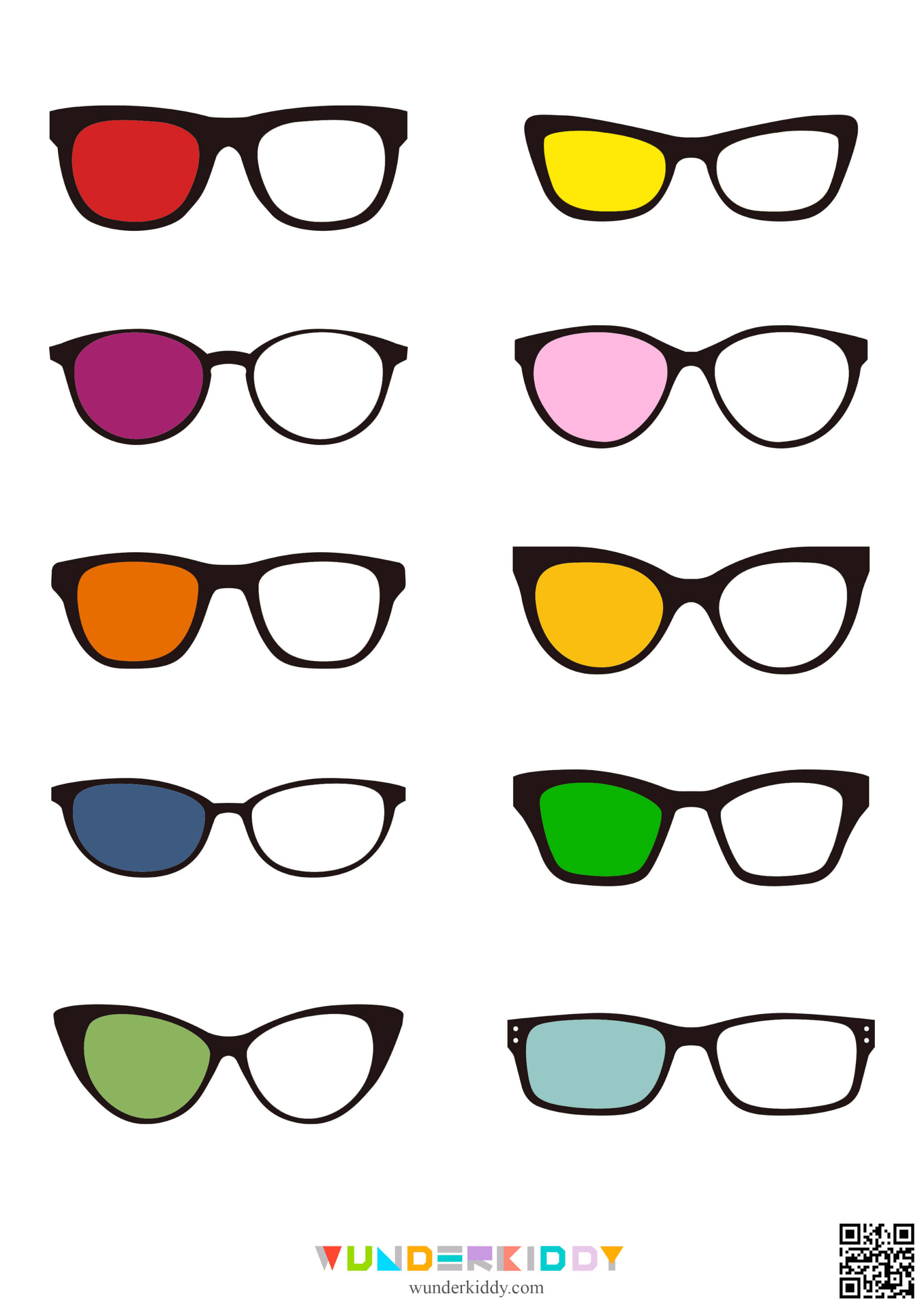 Glasses Color Match Worksheet - Image 2