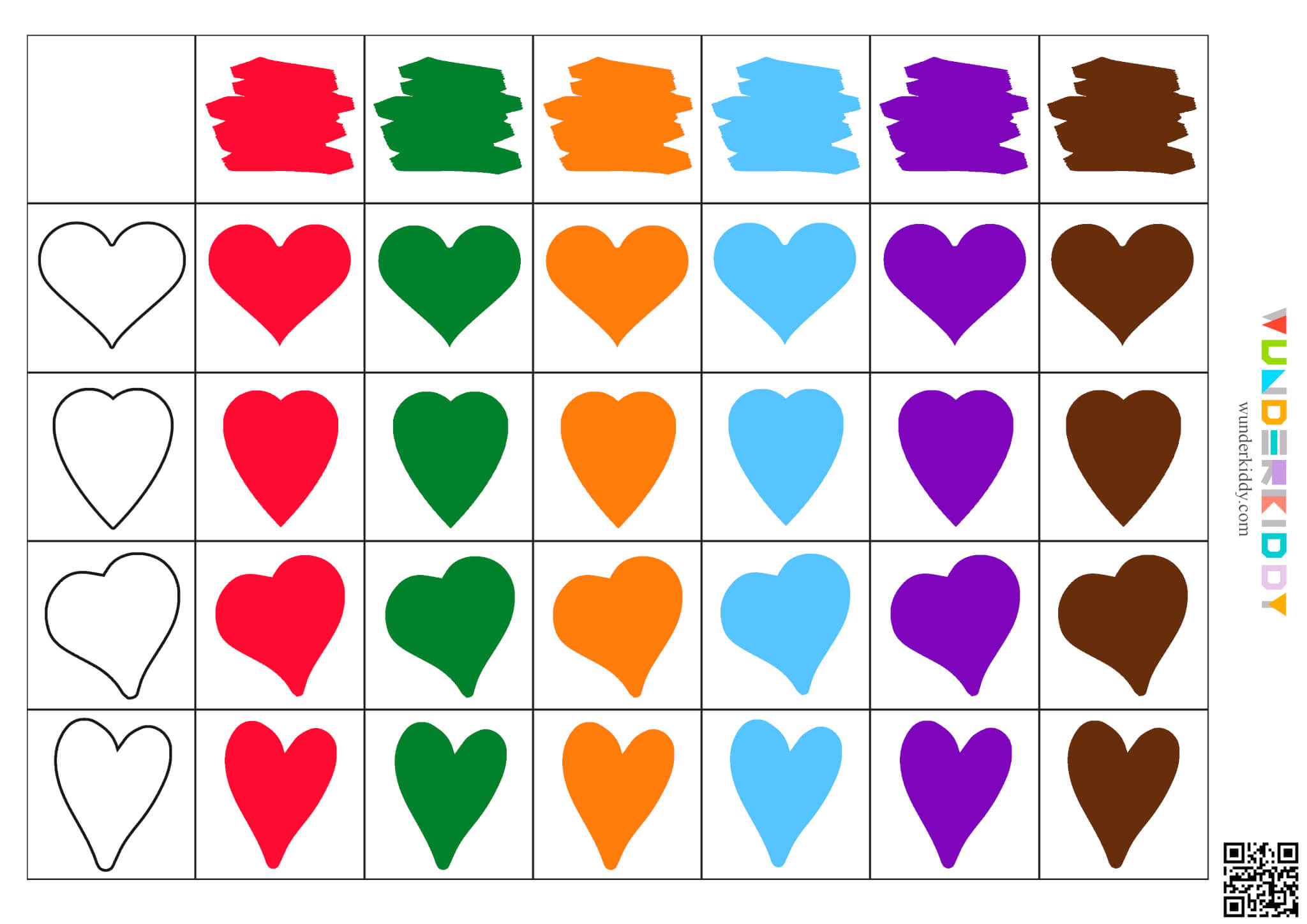 Valentine's Day Hearts Color Sorting Activity - Image 3