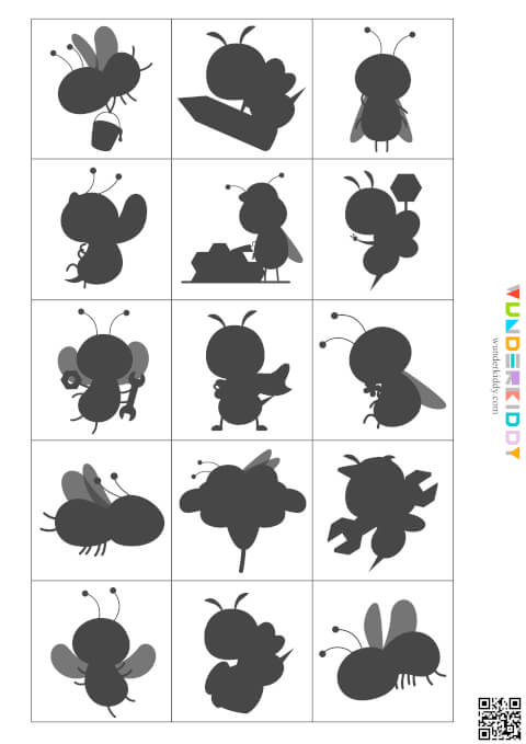 Honey Bee Shadow Matching Game - Image 2