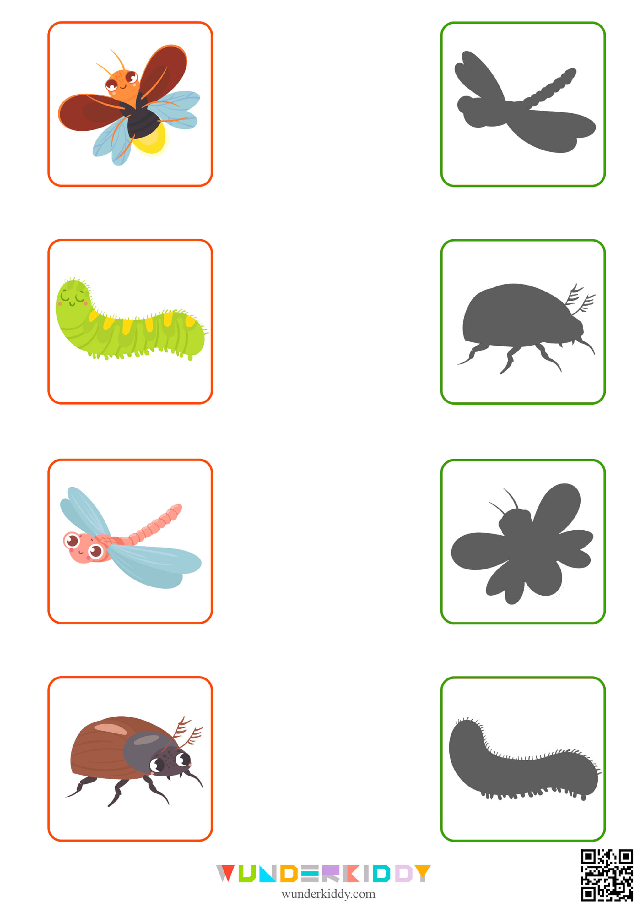 Fun Shadow Matching Game Insect Silhouettes - Image 2