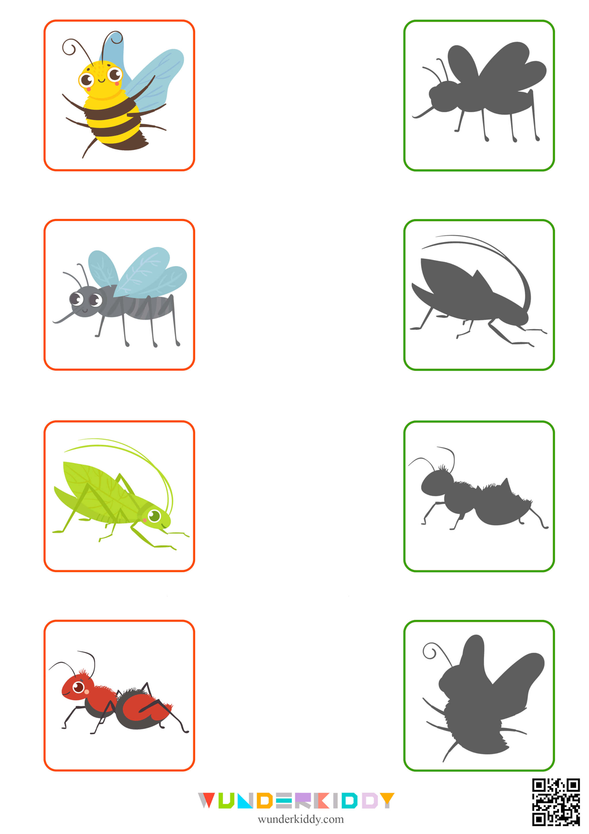 Fun Shadow Matching Game Insect Silhouettes - Image 4