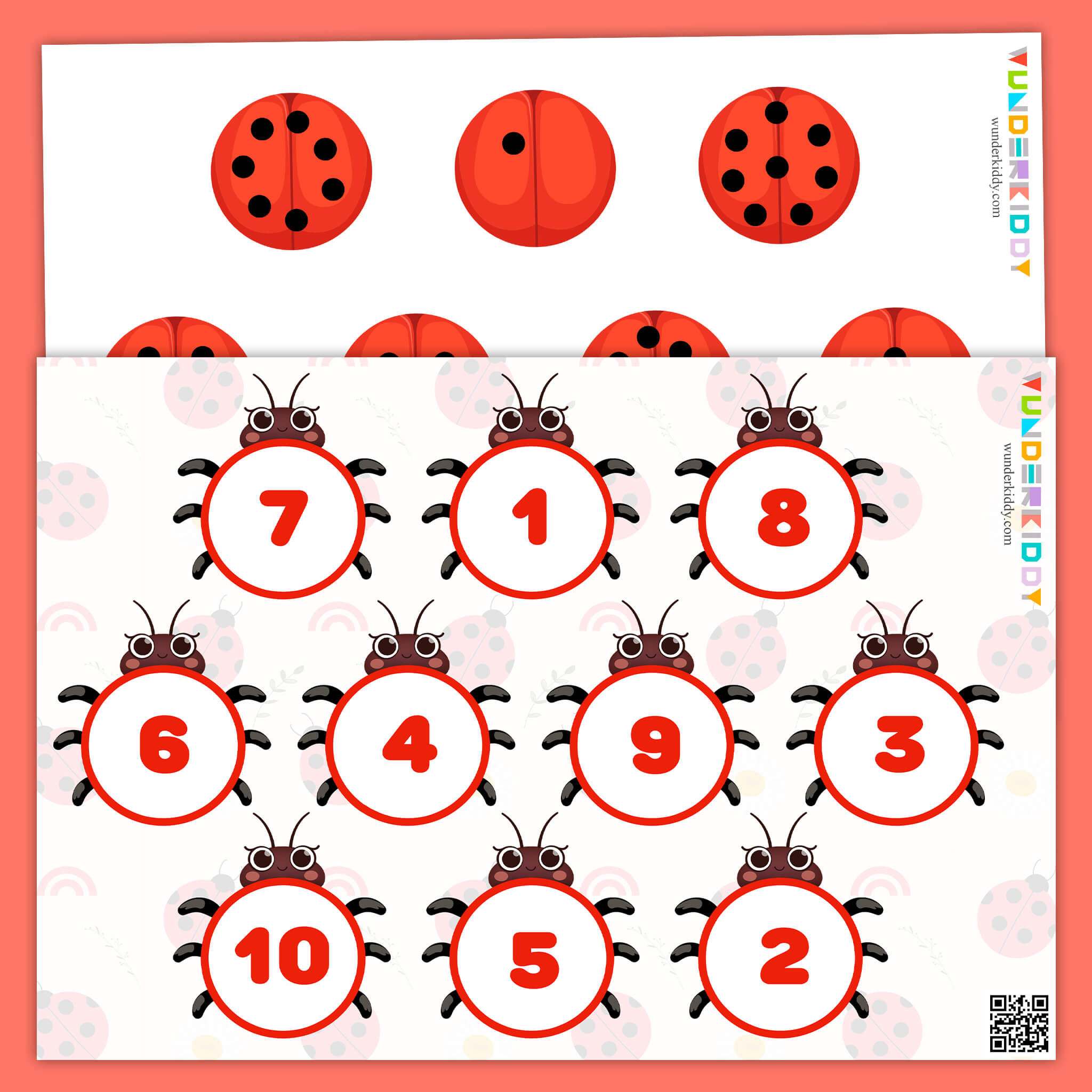 Ladybug Numbers Folder Game