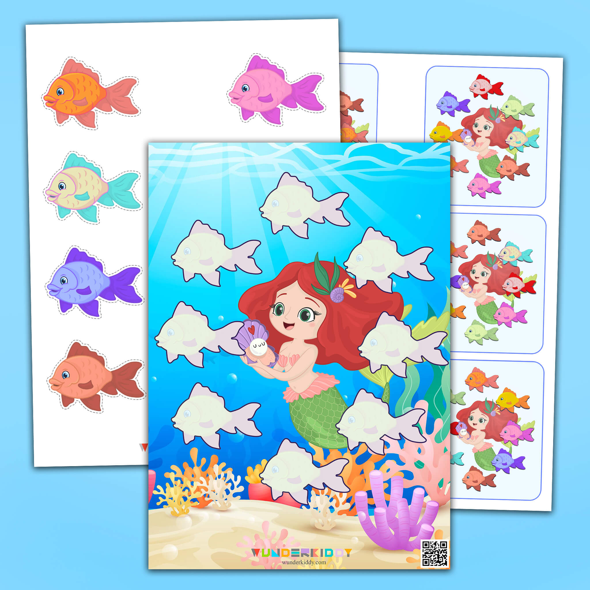 Mermaid and Fish Match Activity