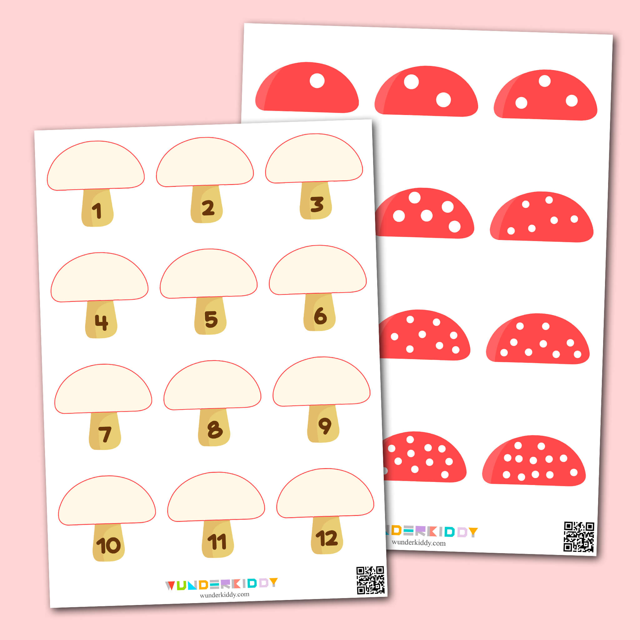 Worksheet «Mushroom Counting» for Kids