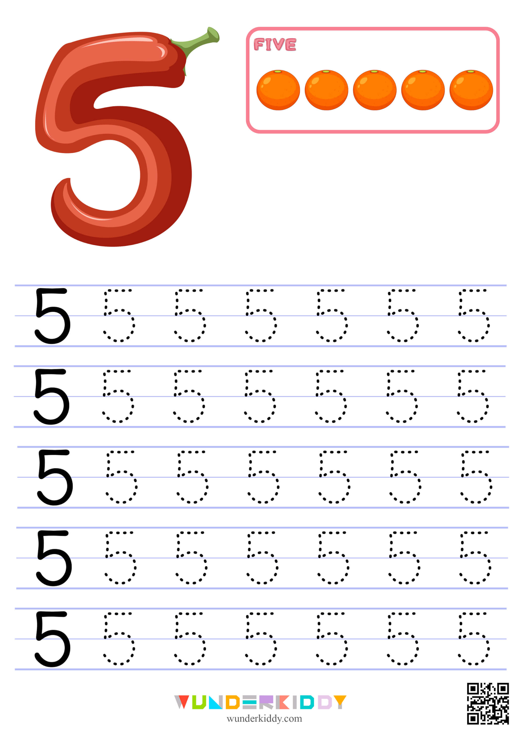 Number Tracing Worksheet - Image 6