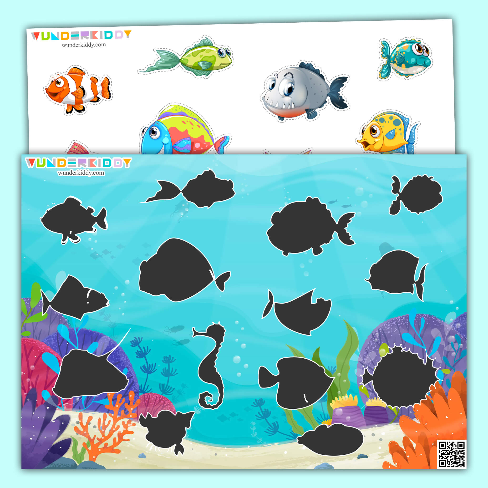 Ocean Animals Shadow Matching Activity