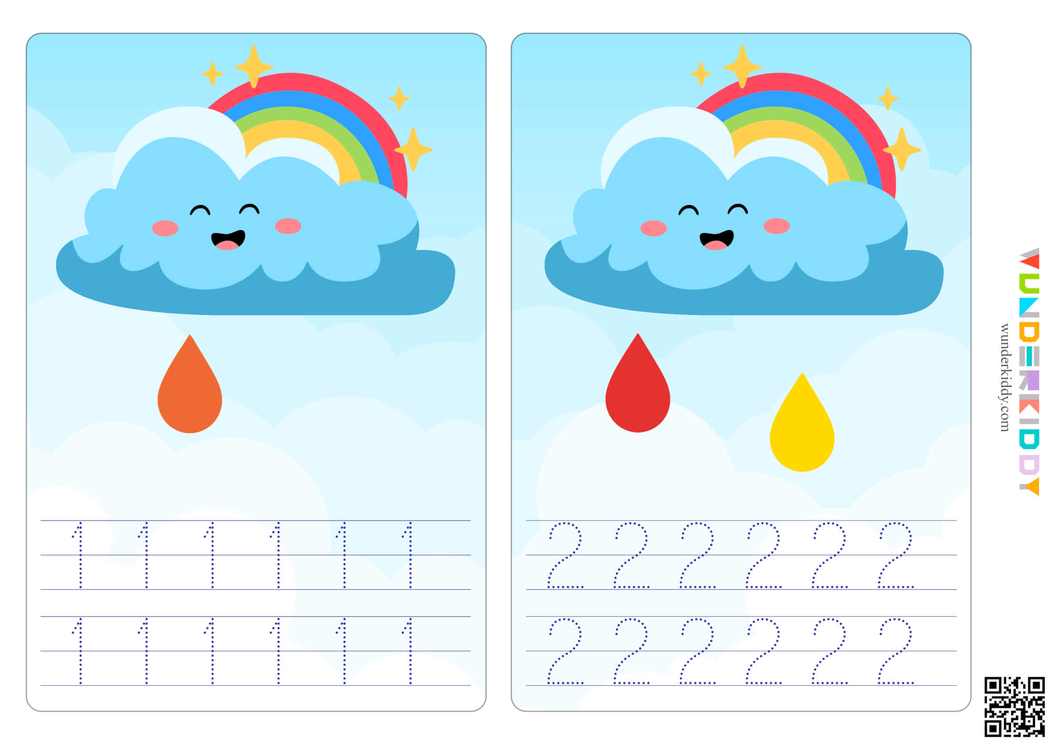 Rain Cloud Number Tracing Activity - Image 2