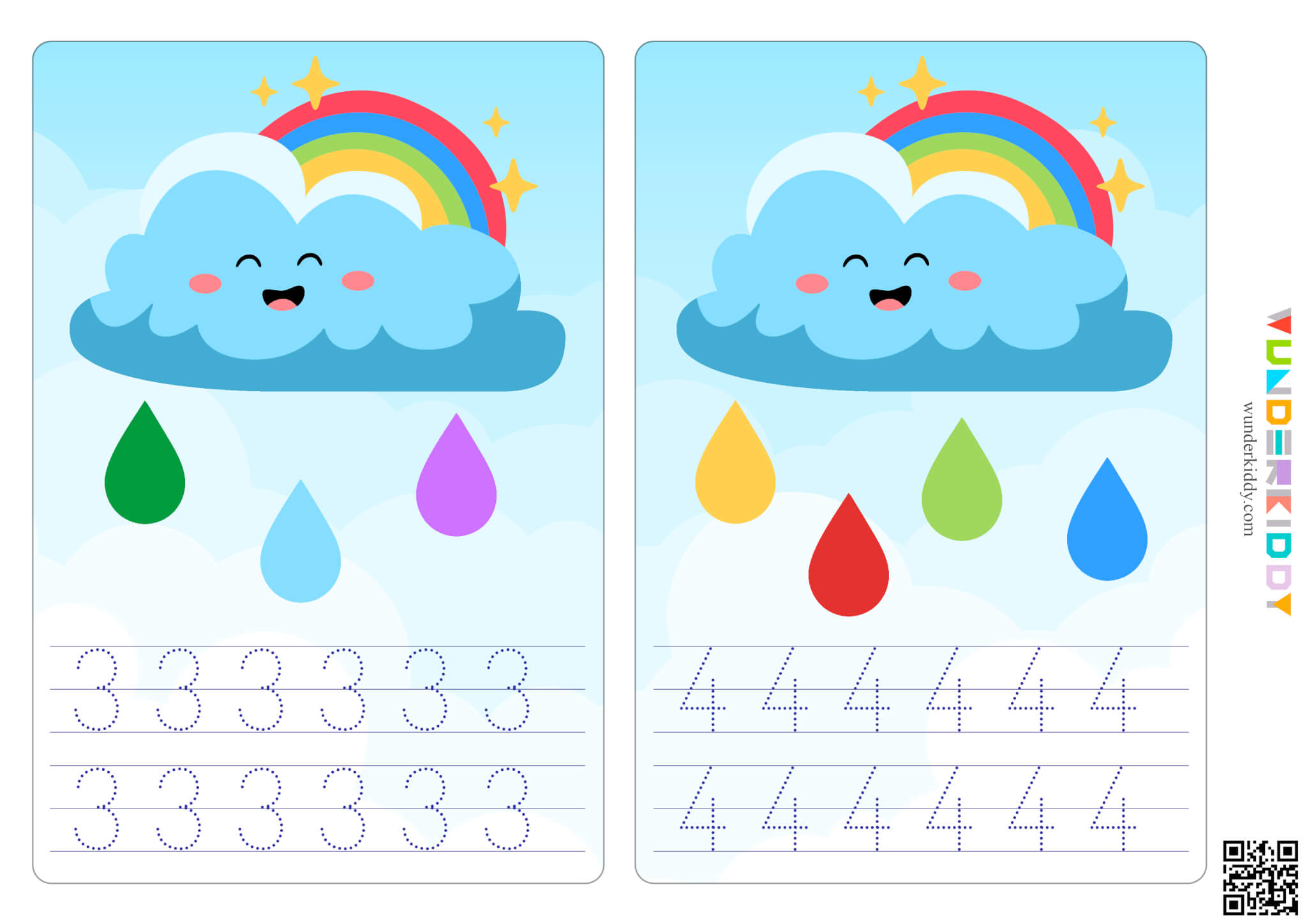 Rain Cloud Number Tracing Activity - Image 3