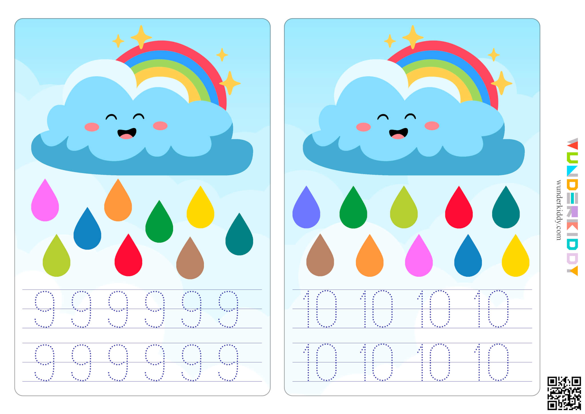 Rain Cloud Number Tracing Activity - Image 6